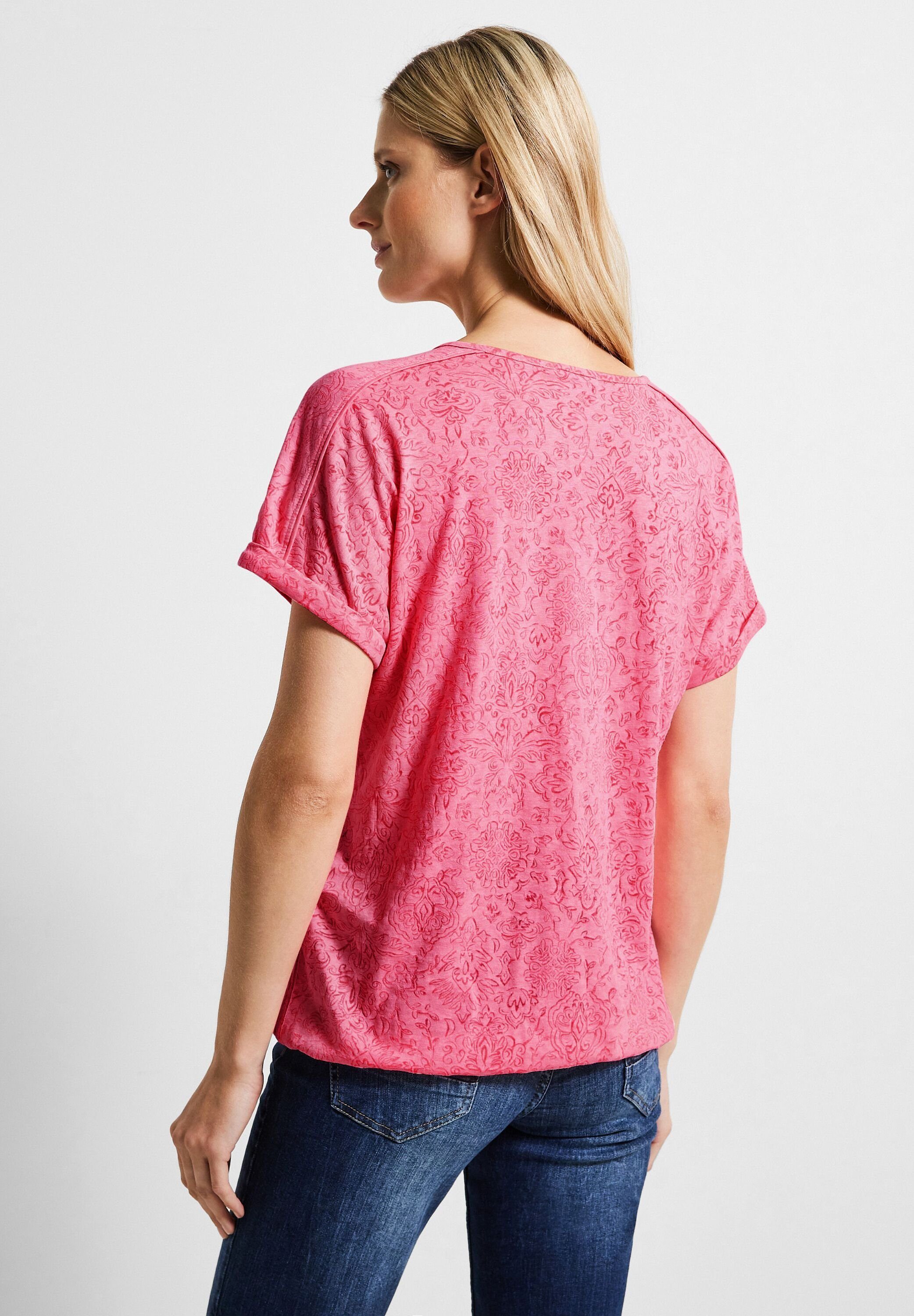 Cecil pink soft melange Kurzarmshirt