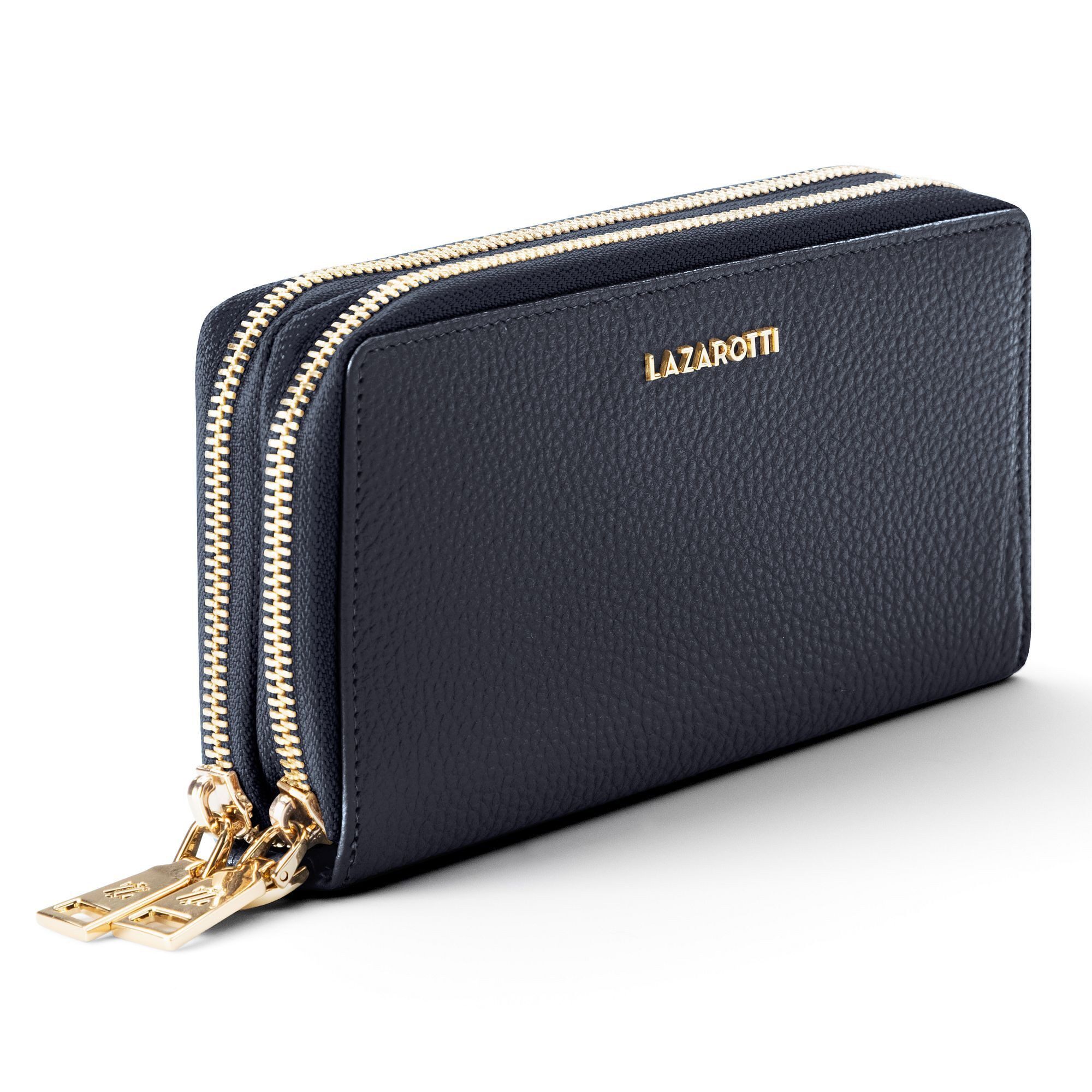 Lazarotti Geldbörse Bologna Leather XL Double Zip-Around Geldbörse RFID Leder 20 cm – Bild 3 von 5