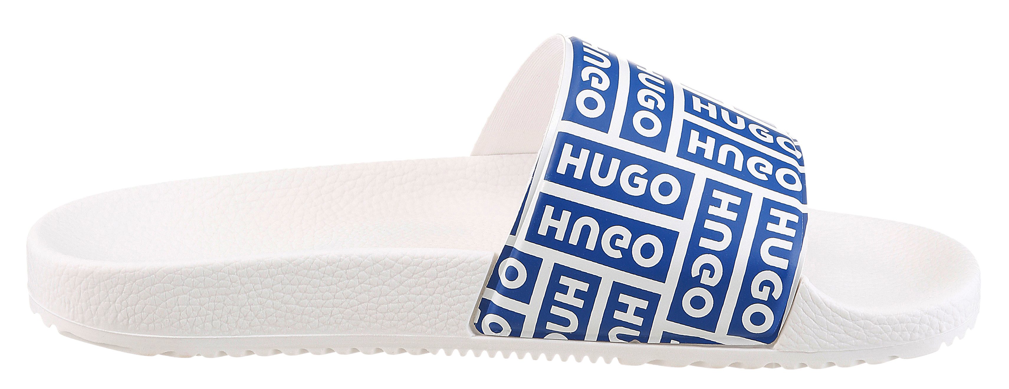 HUGO Timein_slid Badepantolette Strandschuh, Schlappen, Sommerschuh, Flat mit Logoschriftzügen