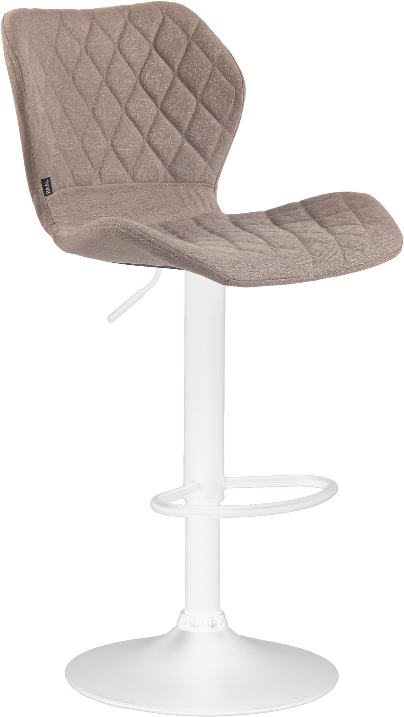 furnicato Barhocker Cork Stoff 88-109x47x51 cm taupe (1 St), Höhenverstellbarer Thekenhocker mit Gaslift und Trompetenfuß