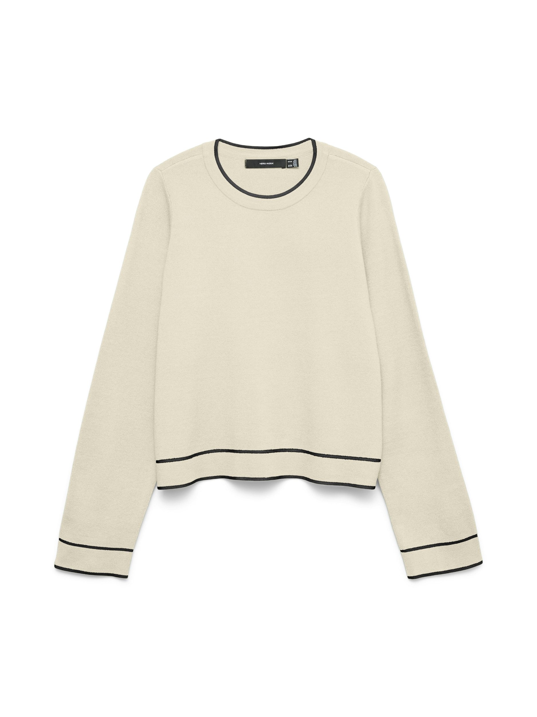 Vero Moda Strickpullover VMGOLD LS O-NECK DOUBLE CONTRAST PU günstig online kaufen