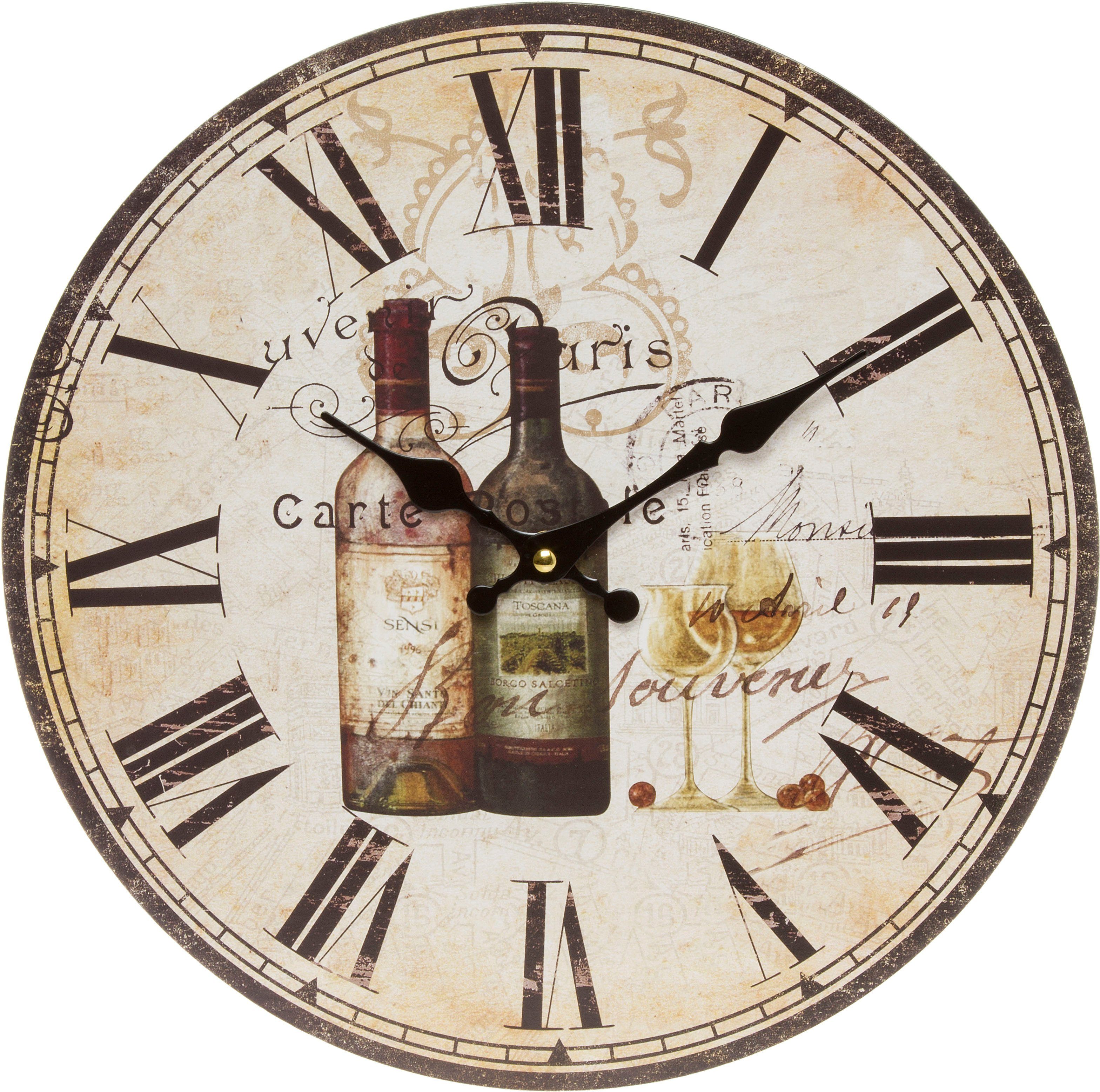 Myflair Möbel & Accessoires Wanduhr "Walram" (weiß, rund, römische Ziffern, günstig online kaufen