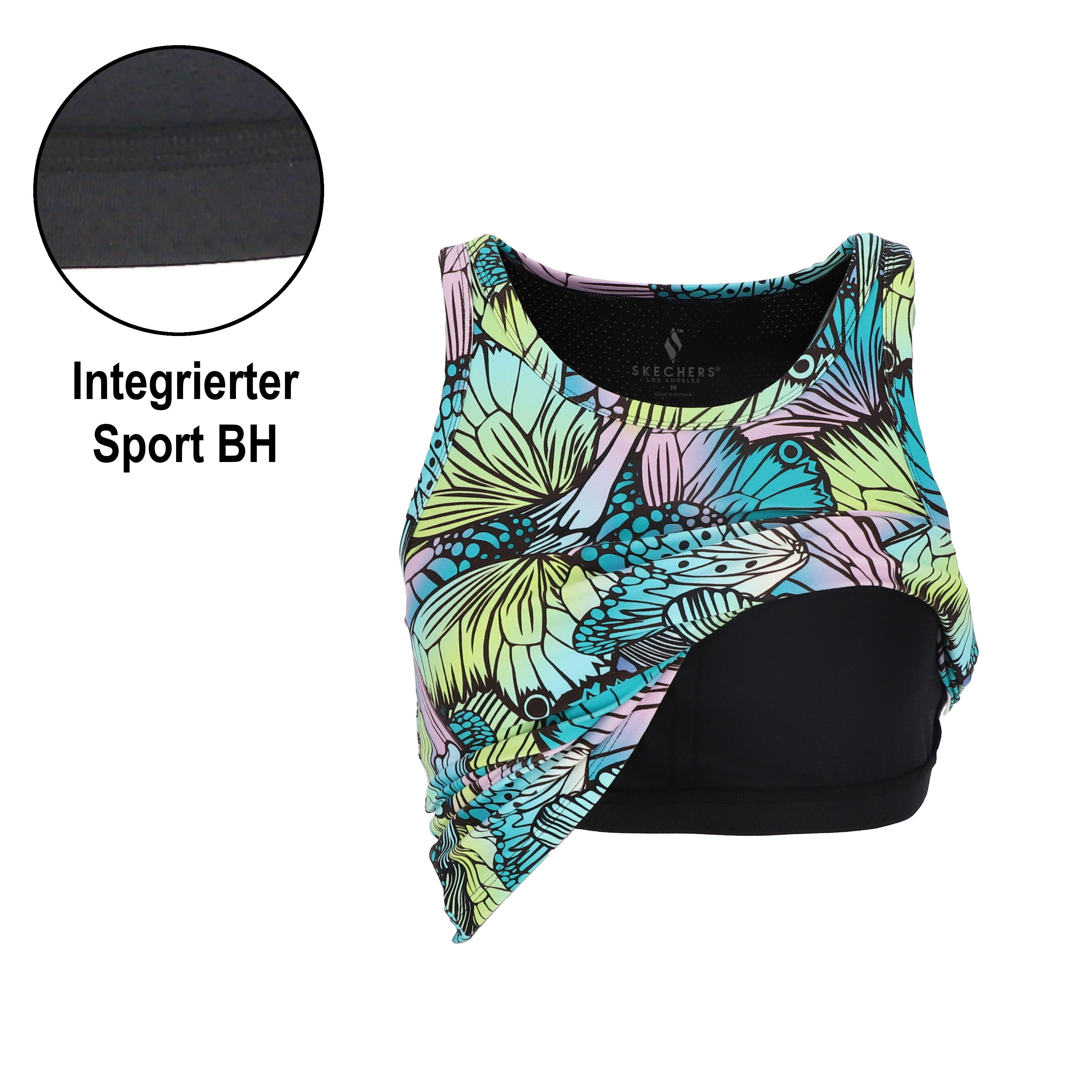 Skechers T-Shirt GOWALK BUTTERFLY SHADOW SHELF BRA TANK GO FLEX-Mischgewebe aus Nylon und Elasthan