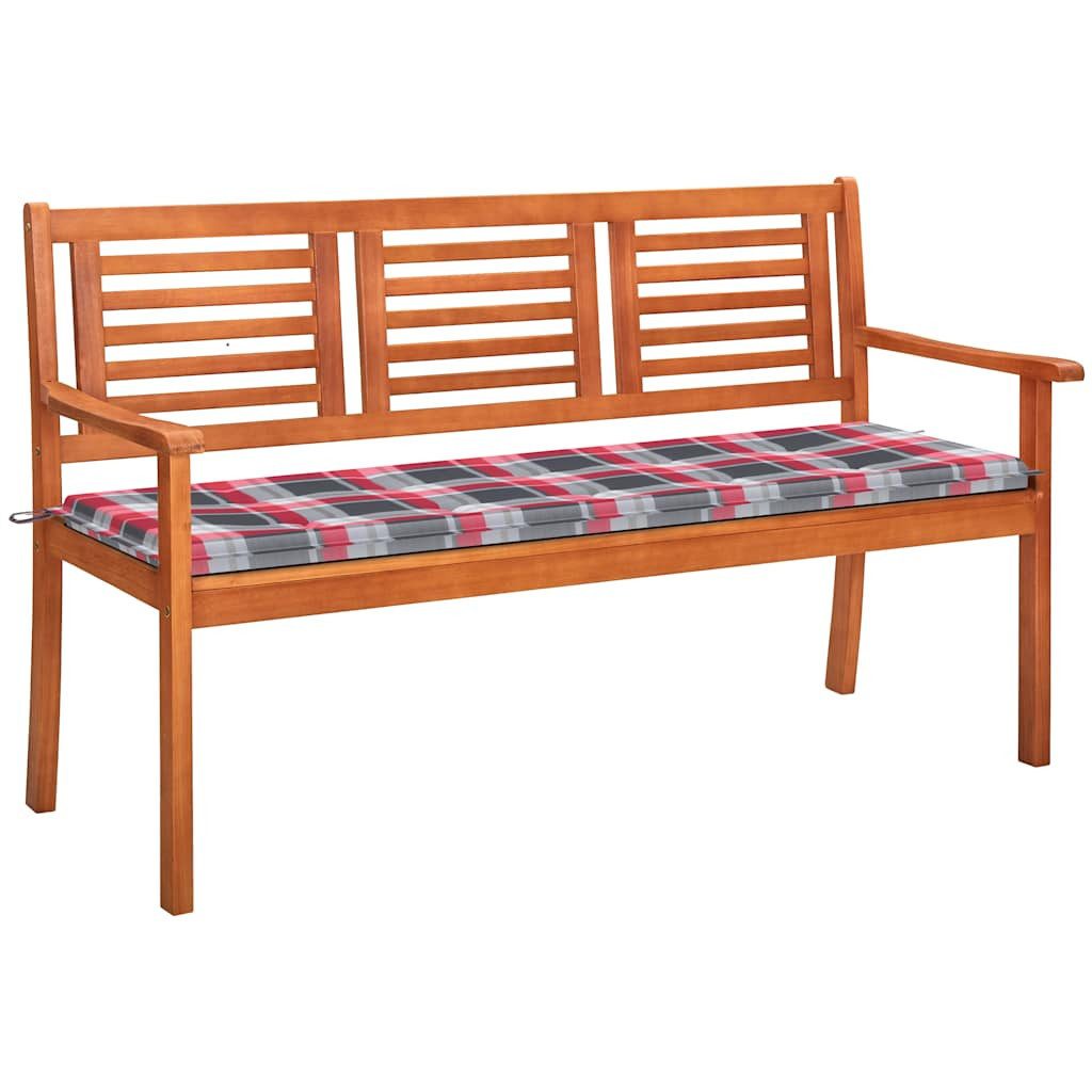 vidaXL Gartenbank 3-Sitzer-Gartenbank mit Auflage 150 cm Massivholz Eukalyptus (1-St)