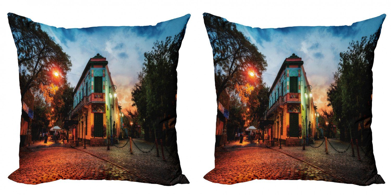 Kissenbezüge Modern Accent Doppelseitiger Digitaldruck, Abakuhaus (2 Stück), Stadt Alte Häuser La Boca Argentinien