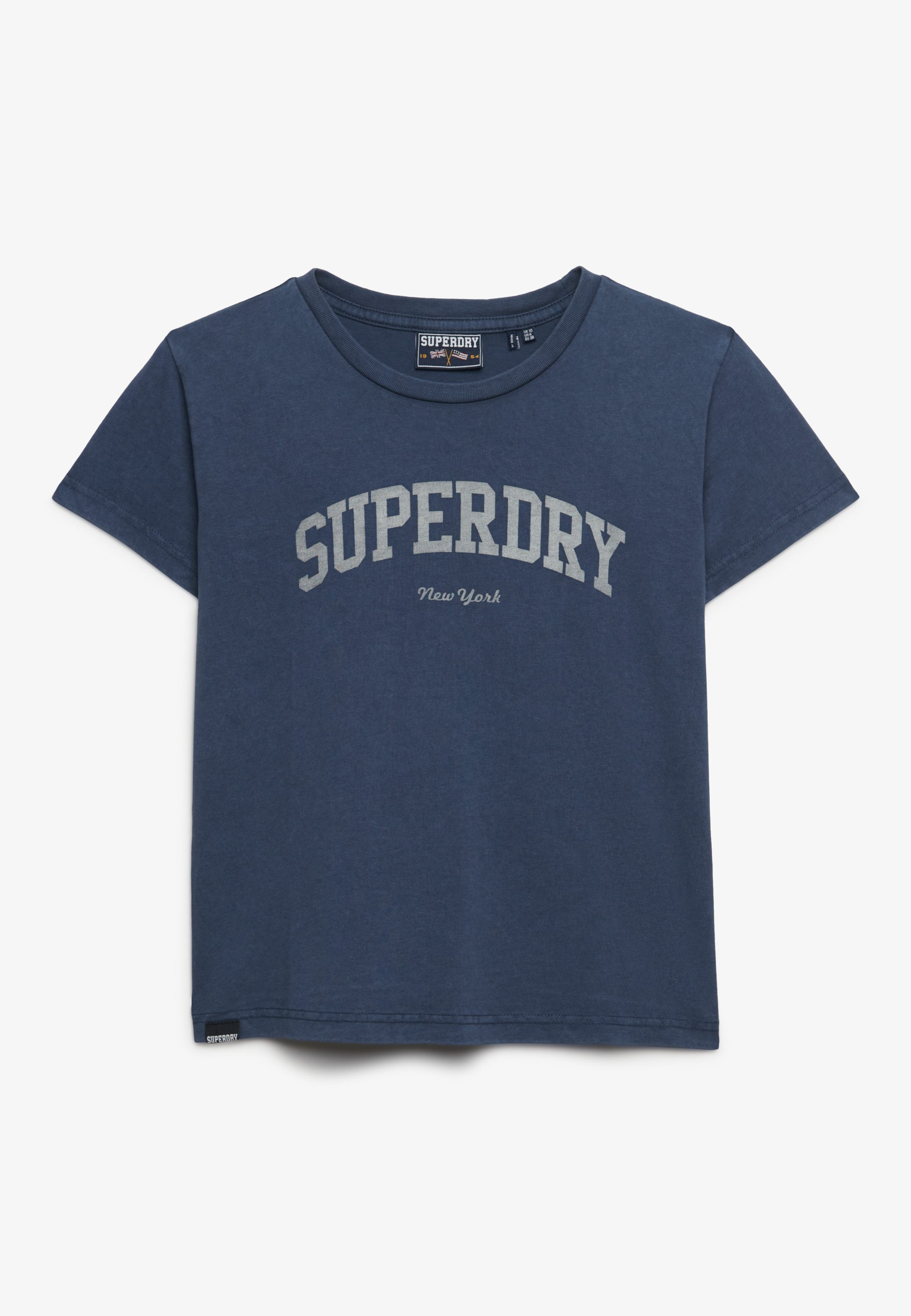 Superdry Print-Shirt ATH ESS FITTED GRAPHIC TEE aus Baumwolle und Single Jersey, Slim Fit, mit Rundhalsausschnitt