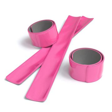 EAZY CASE Fahrradreflektor 6er Set Schnapp-Leuchtarmbänder, Schnapparmband Jogging Reflektor Laufen Sicherheit reflektierend Pink