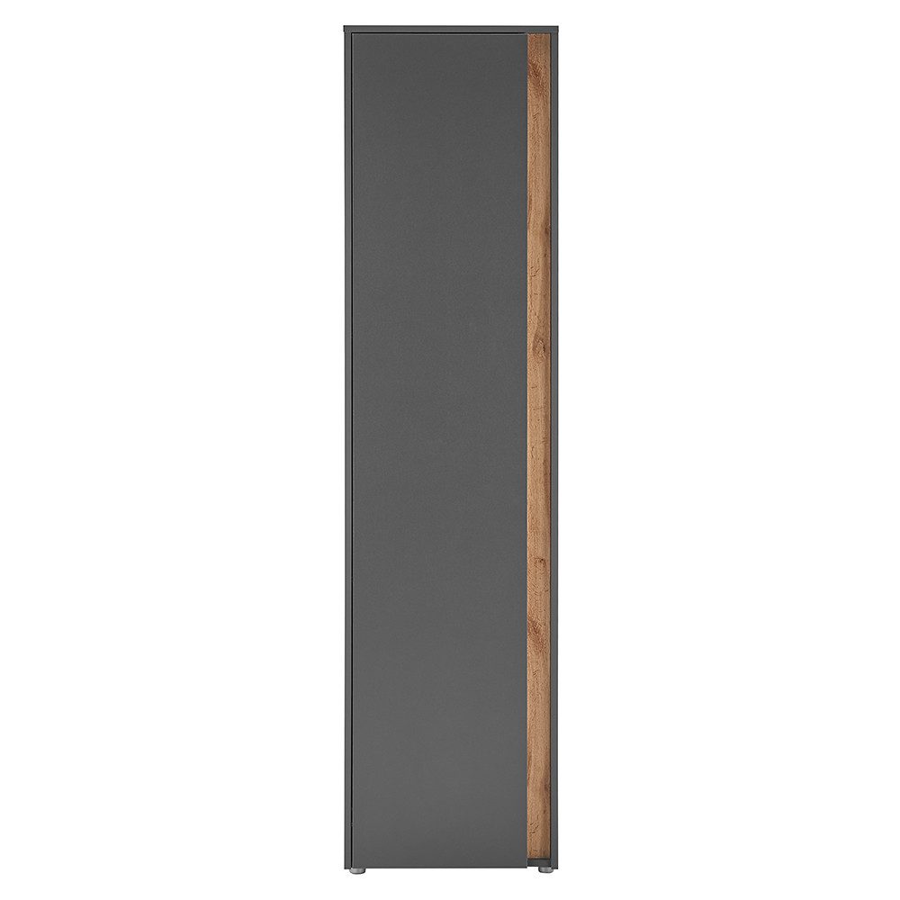 Lomadox Garderobenschrank CRISP-61 in anthrazit mit Wotan Eiche Nb., 1 Tür, 50 cm breit