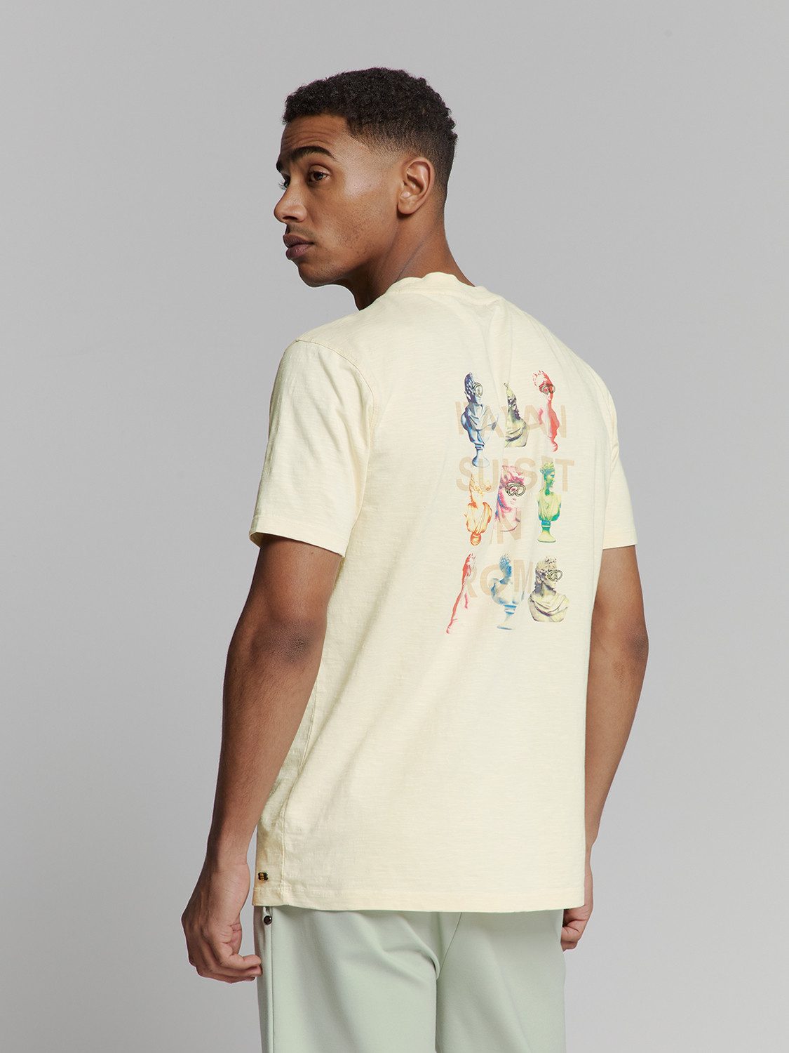 NO EXCESS T-Shirt T-Shirt Crewneck Slub Placed Prints