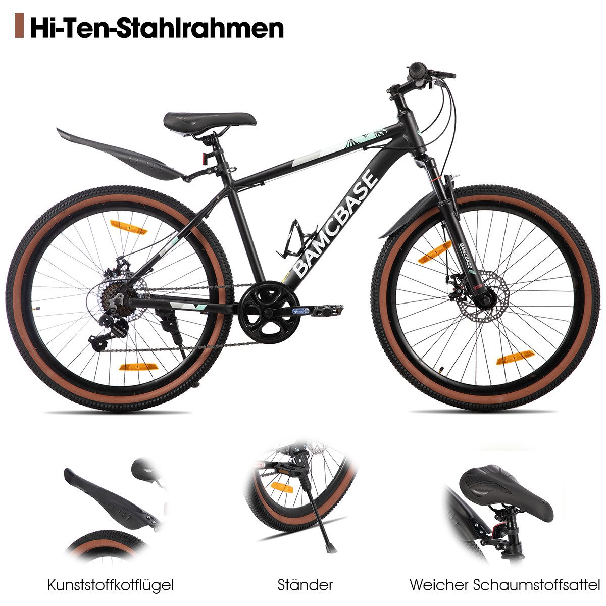 HILAND Mountainbike 26" Aluminium-Mountainbike Bloomer mit Shimano 7-Gang-Schaltung