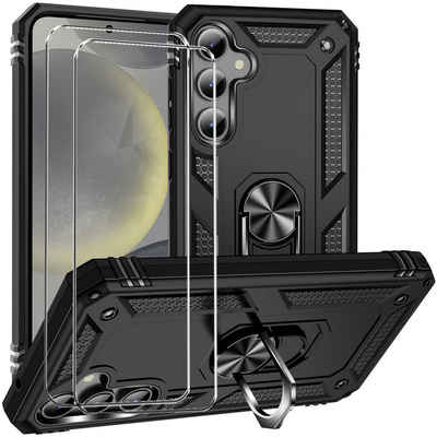 CoolGadget Handyhülle Schwarz als 2in1 Schutz Cover Set für das Samsung Galaxy M32 6,4 Zoll, 2x 9H Glas Display Schutz Folie + 1x TPU Case Hülle für Galaxy M32