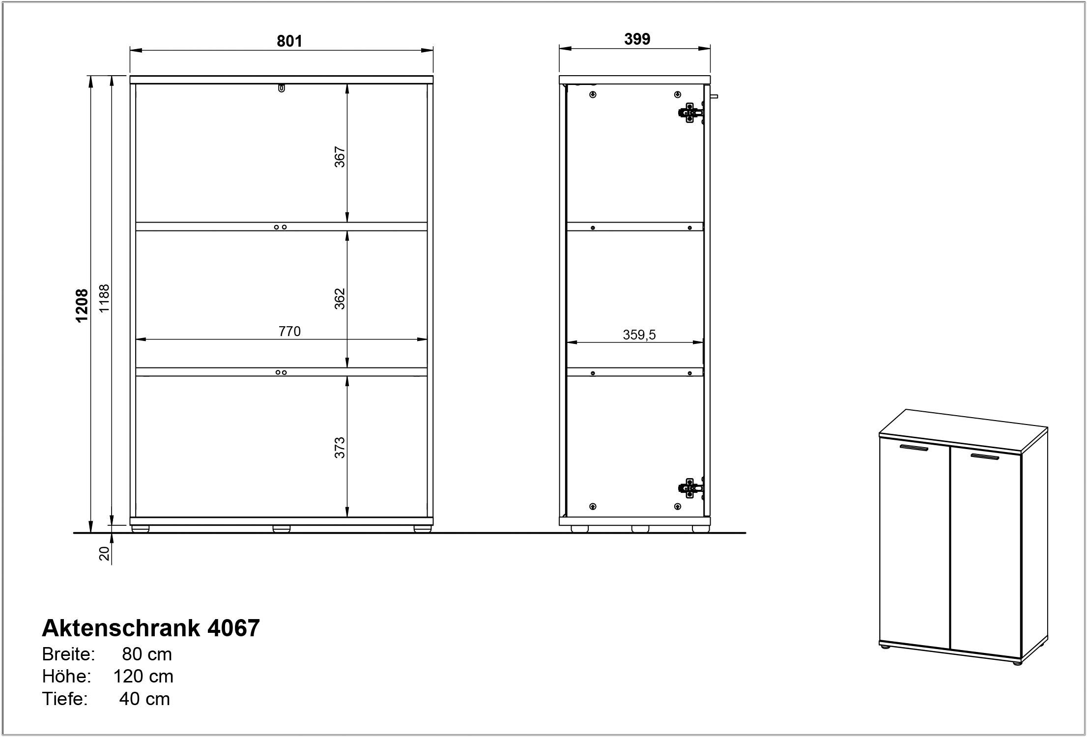 GERMANIA Büro-Set Fenton, integriertem Schreibtisch Aktenschrank mit und (2-St), Sideboard inkl