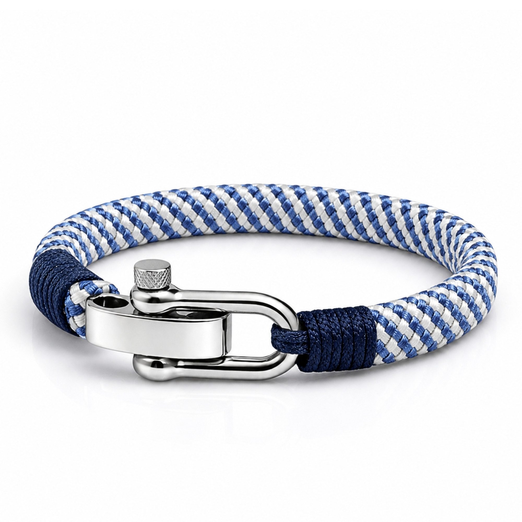 UNIQAL.de Armband Maritimes Segeltau-Armband mit Edelstahl-Schäkel – nautisch, unisex (hochwertiges Segeltau, Edelstahl-Schäkel, langlebige Qualität, zeitloses Design, ideal für Alltag & Freizeit), sorgfältig verarbeitet