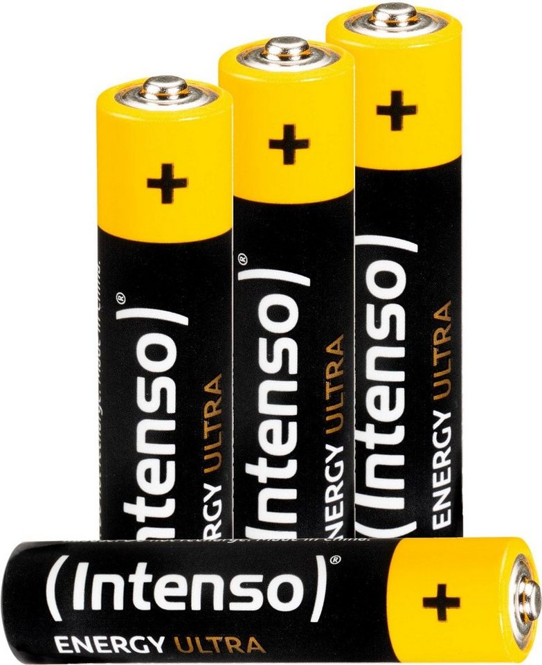 Intenso 4er Pack Energy Ultra AAA LR03 Batterie, (4 St), Mehrzweck-Batterie:  für alle Anwendungen geeignet
