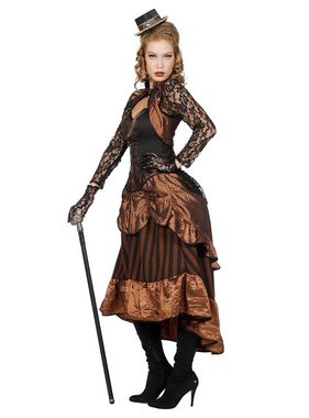 Metamorph Kostüm Steampunk Lady Victoria Kostüm, Höchst elegantes Steampunk Kleid im metallischen Kupferglanz