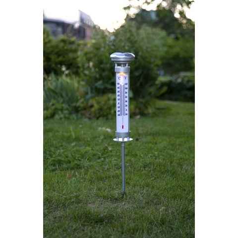 STAR TRADING LED Dekolicht Celsius, LED, warmweiss, Solar Thermometer 1 warmweiße LED 57cm Gartenstecker