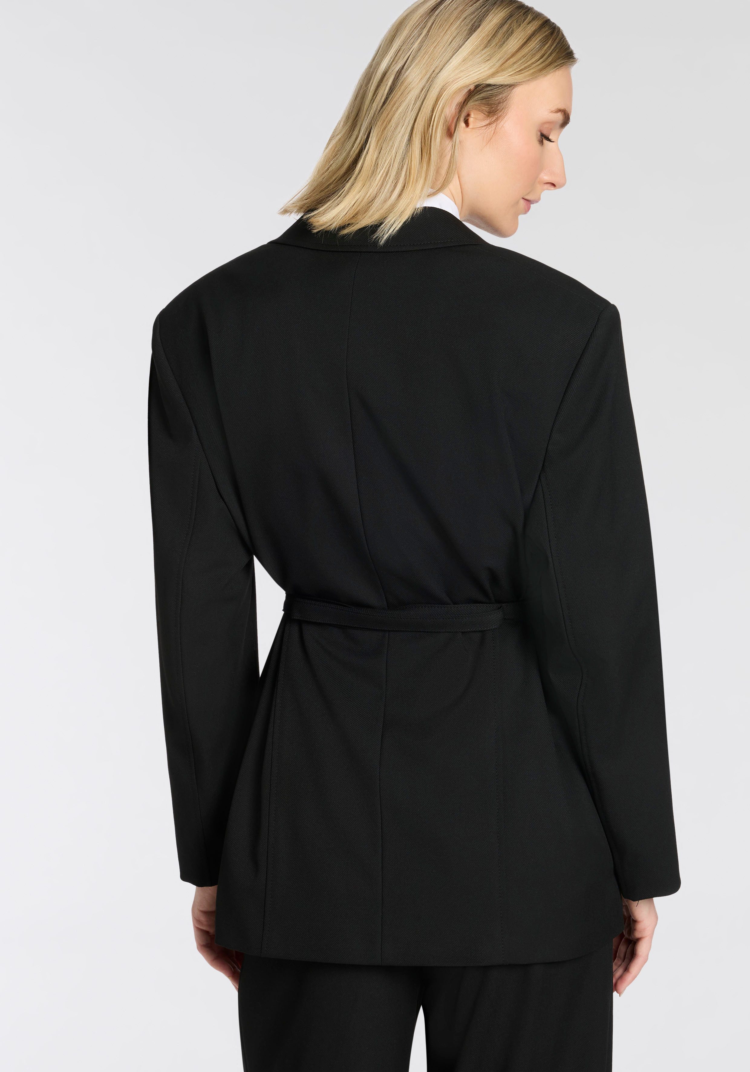 BOSS ORANGE Longblazer Jalara Premium Damenmode mit Gürtel zum Binden in der Taille