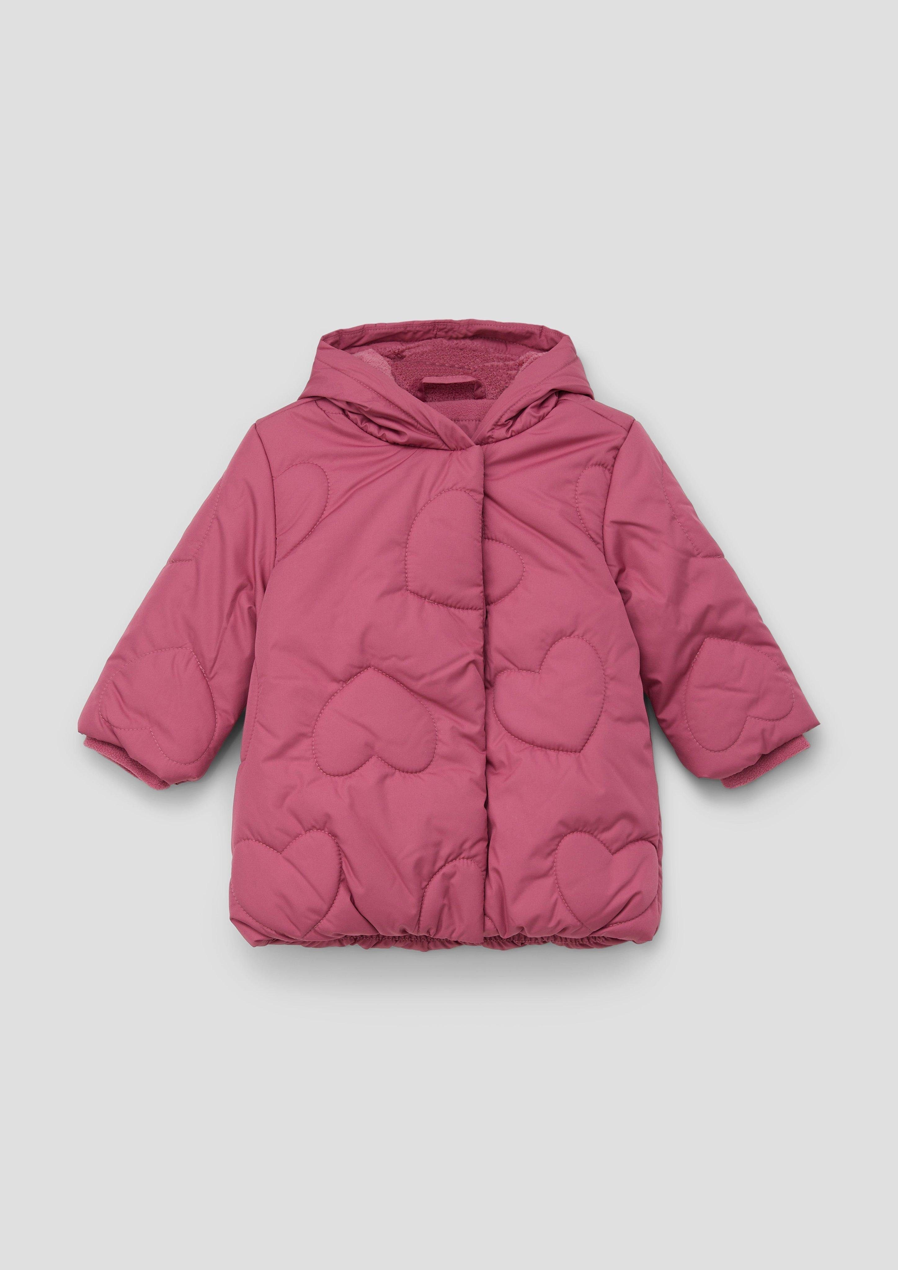 Herz-Steppung Jacke pink mit Langmantel s.Oliver