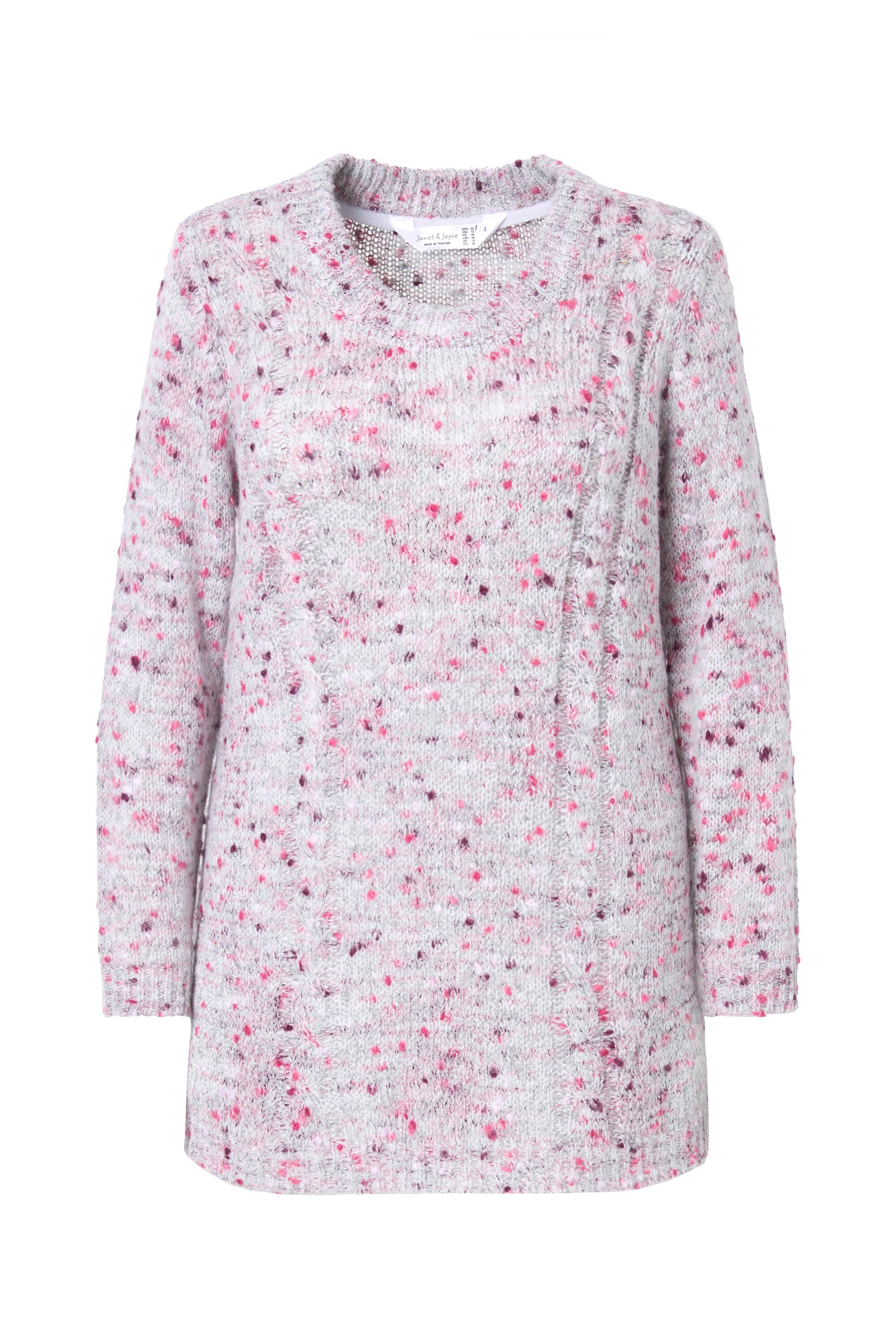 Janet & Joyce Strickpullover Pullover Classic Fit Noppengarn Zopfmuster günstig online kaufen