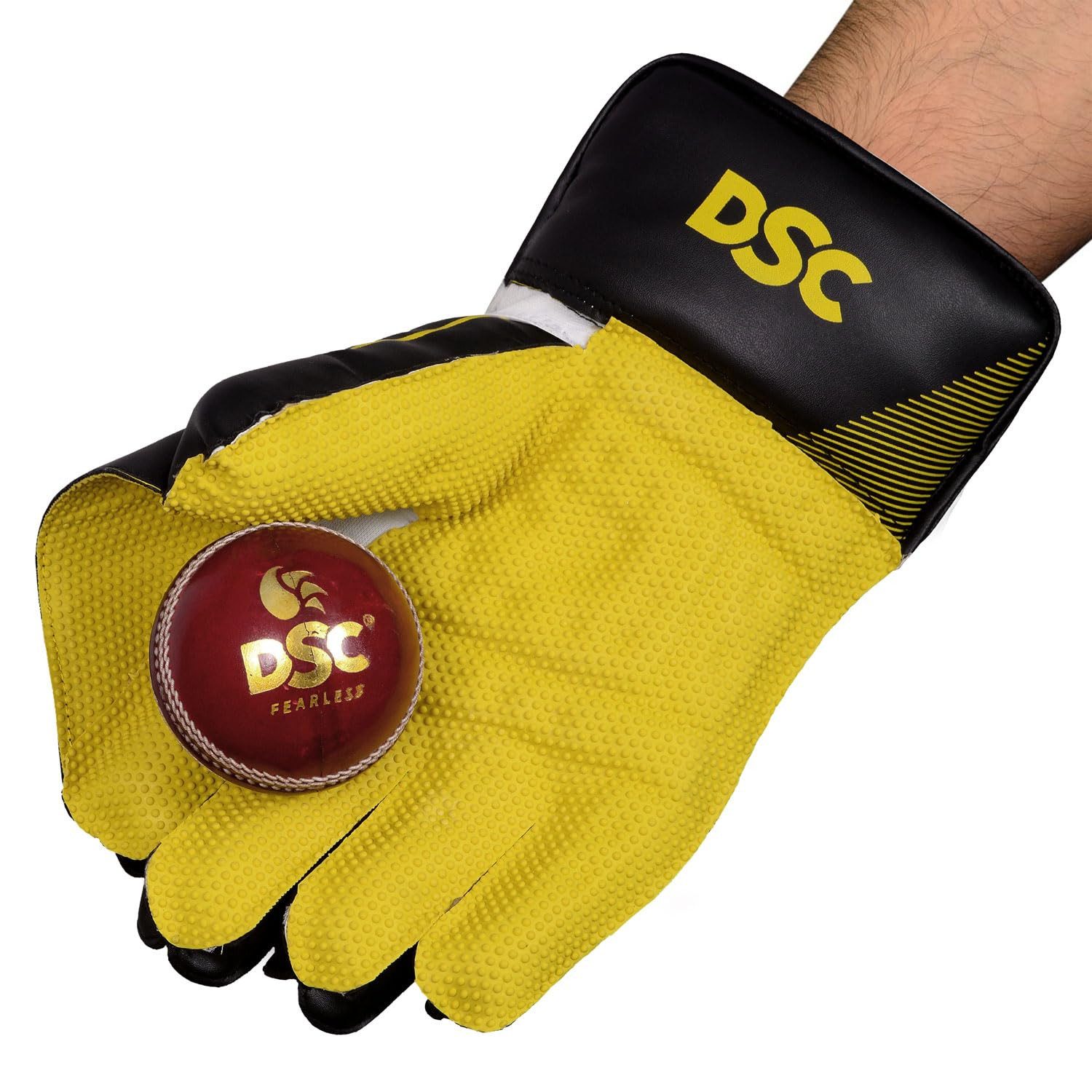 DSC Multisporthandschuhe Condor Ruffle Cricket Wicket Keeping Handschuh (Bestandteile des Pakets: 1 Paar Wicket Keeping Glove., optimale Schweißabsorption, sie bieten Komfort und Leistung) Für beidhändige Spieler, Cricket Wicket Keeping Schutz