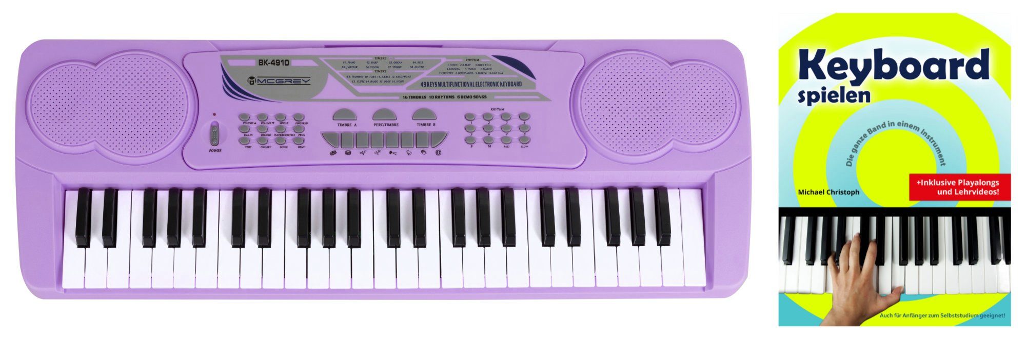 Digital 61 Tasten Keyboard Keyboardschule 100 Sounds & Rhythmen Lernfunktion 