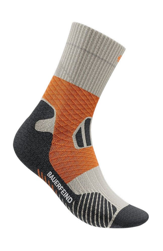 Sportsocken Trail Run Mid Cut (Kompressionssocke) grau/orange Herren - 1 Paar