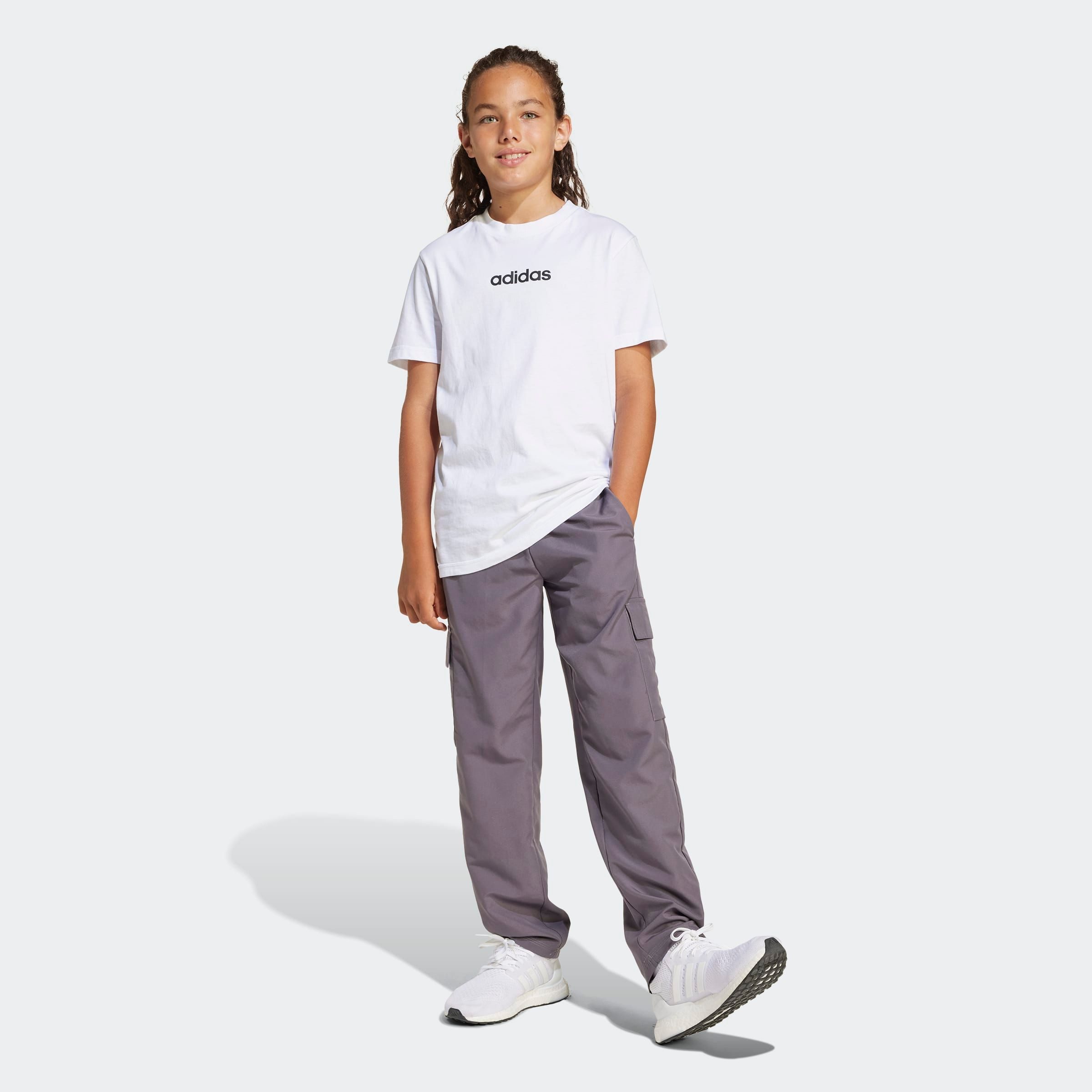 adidas Sportswear T-Shirt J LIN TEE 160 sportlicher Stil, Rundhalsausschnitt, lässige Passform