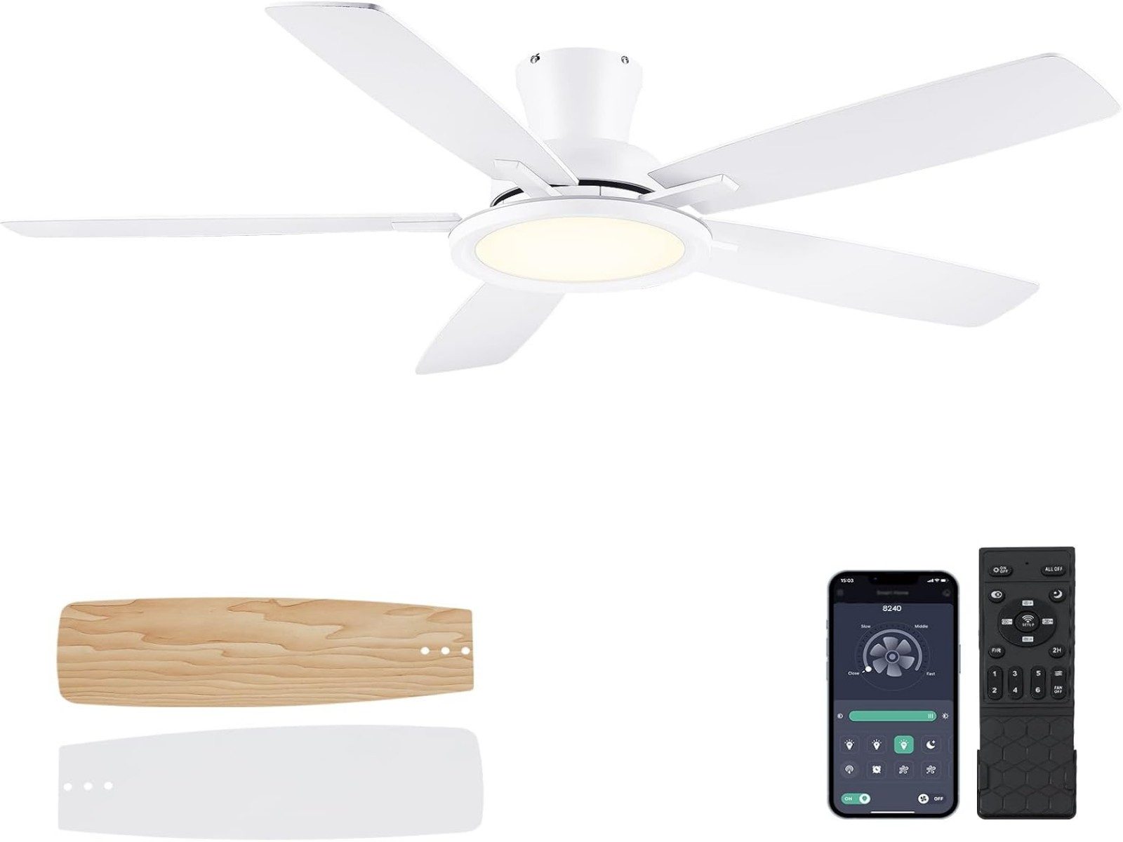 Surtime Deckenventilator mit RGB-Beleuchtung