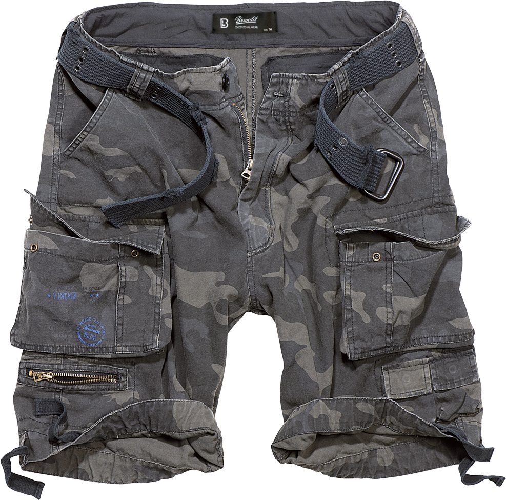 Brandit Cargohose Herren Bermuda Cargo Shorts knielang Kurze Hose Short Gürtel Knielang