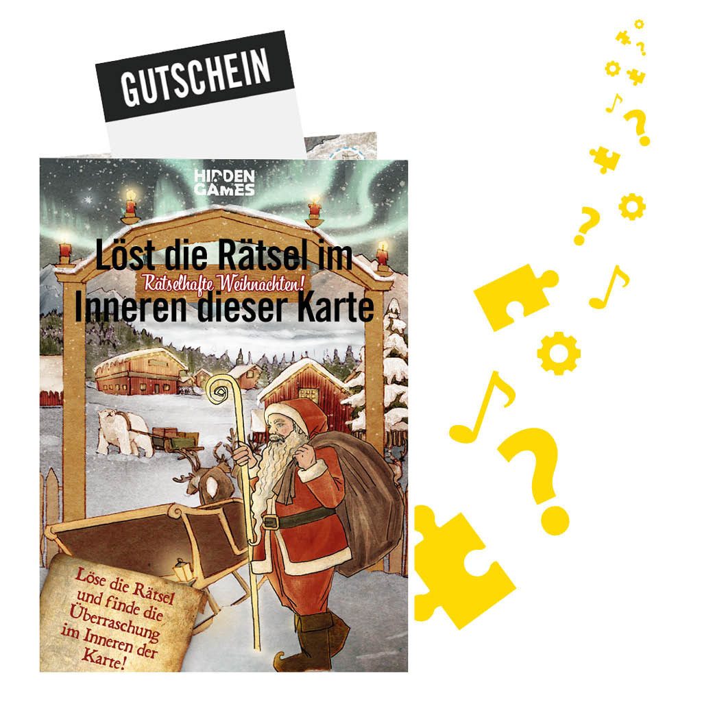 Hidden Games Grußkarten Rätselkarte "Rätselhafte Weihnachten", Made in Germany