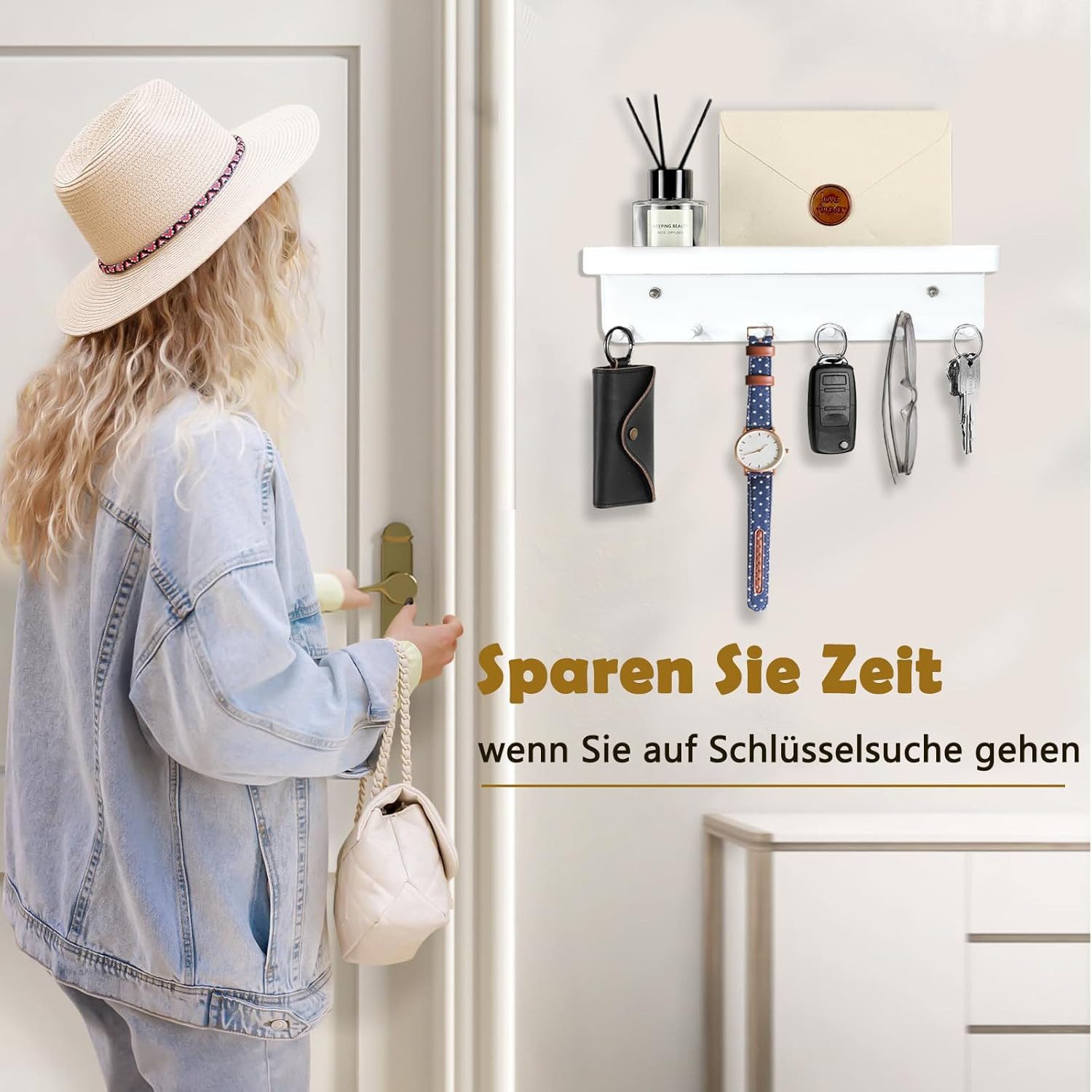 SURFOU Schlüsselbrett Schlüsselbrett mit Ablage, Schlüsselboard Schlüsselha günstig online kaufen