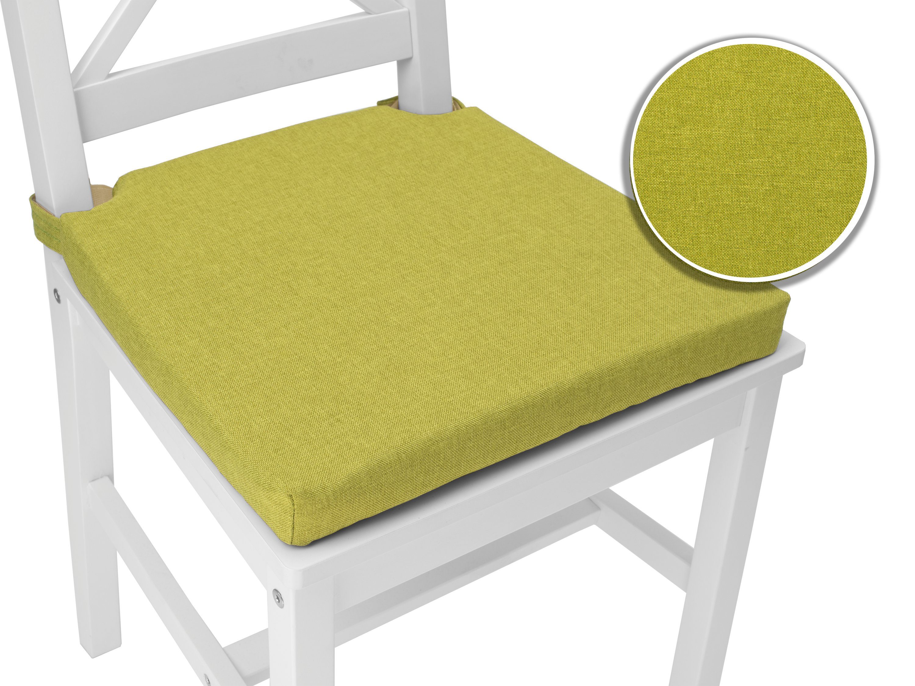 sunnypillow Stuhlkissen 4er Set Kissen Maße: 42 (vorne), 35 (hinten) x 40 x 5 cm