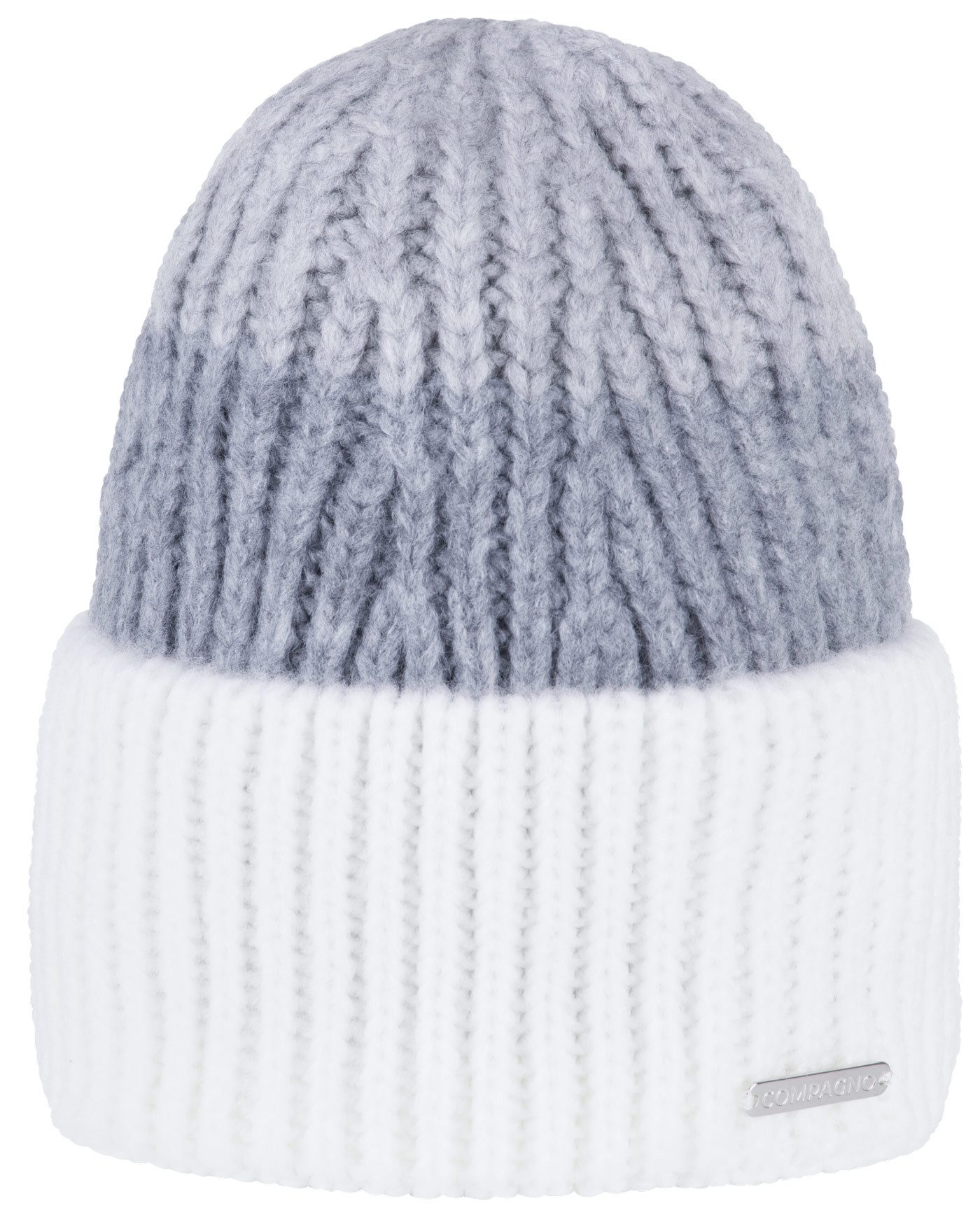 compagno Strickmütze (1-St) Klassische Beanie Wintermütze Strickmütze Damen mit breiter Krempe
