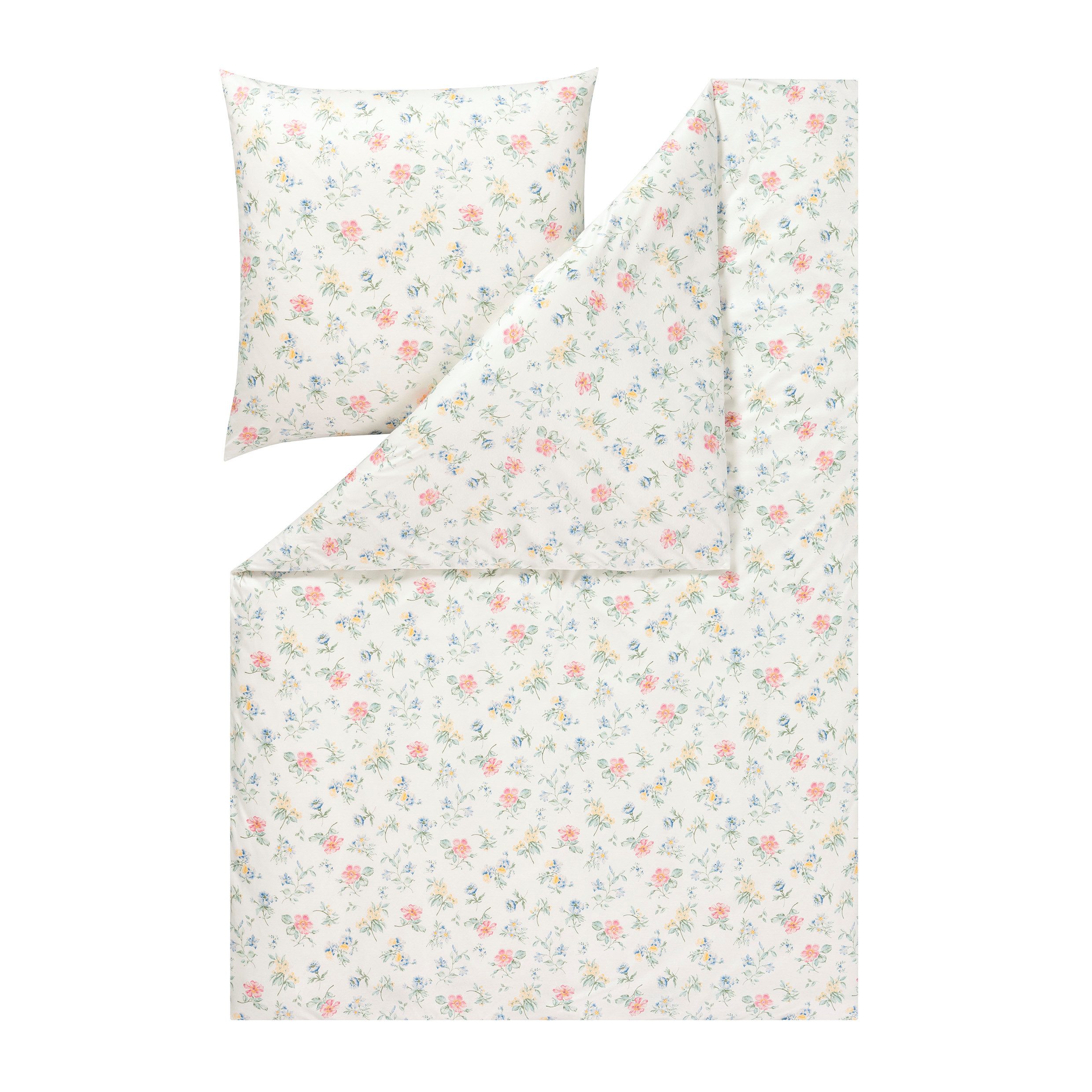 Estella Bettwäsche Jersey Cora 135x200 + Kissen 80x80 Floral multicolor, Baumwolle, 2 teilig, Jersey bettwäsche 135x200 baumwolle sale warm baumwolle bettwäsche