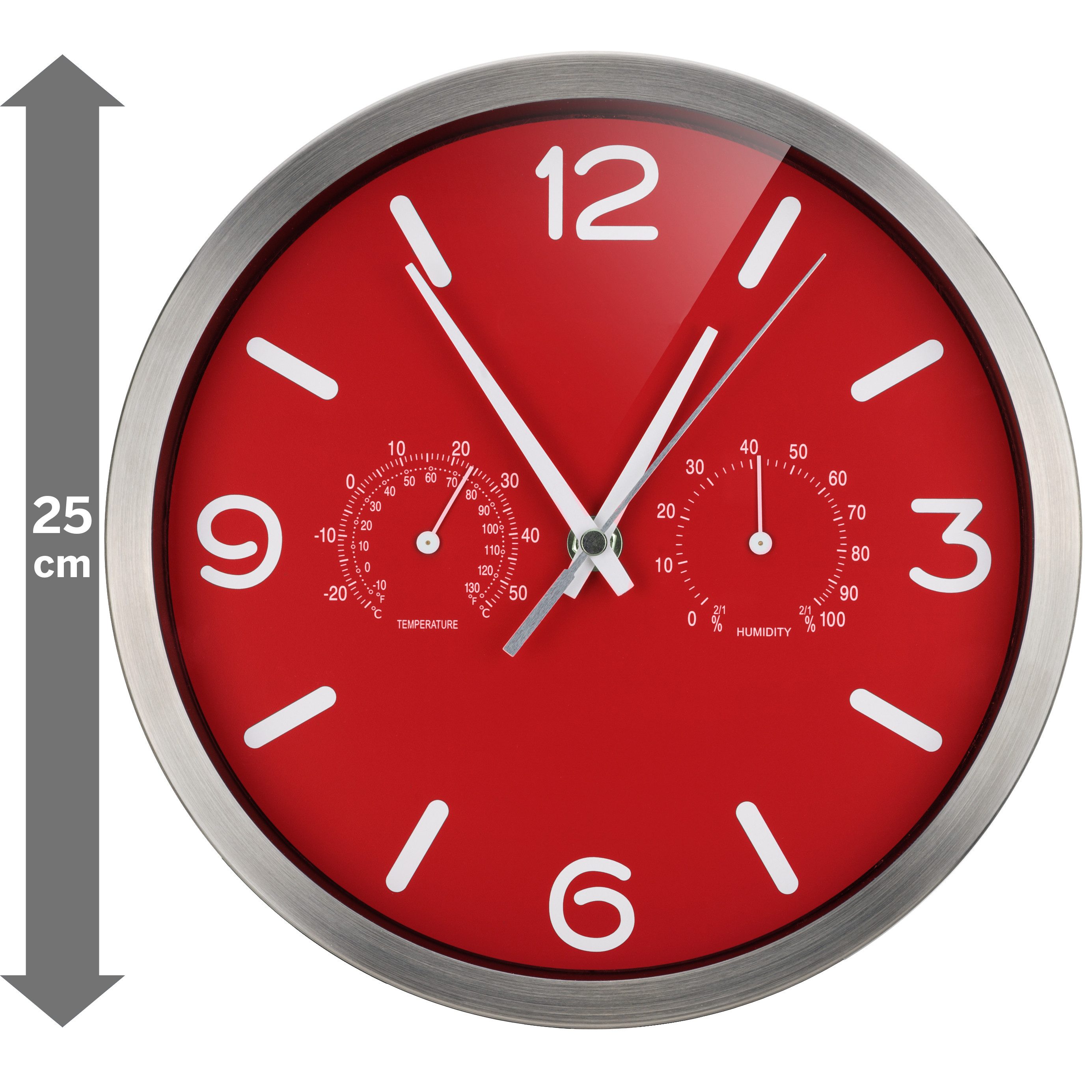 OPTUS Wanduhr OPTUS MyTime DCF Thermo-/Hygro-Wanduhr 25 cm – Bild 5 von 5