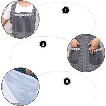 Fivejoy Kochschürze Küchenschürzen für Frauen Damenschürze,Küchenschürzen, (Niedliche Retro-Schürze, Vintage-Rüschen-Küchen-Kochschürze mit Taschen für Damen, 1-tlg)