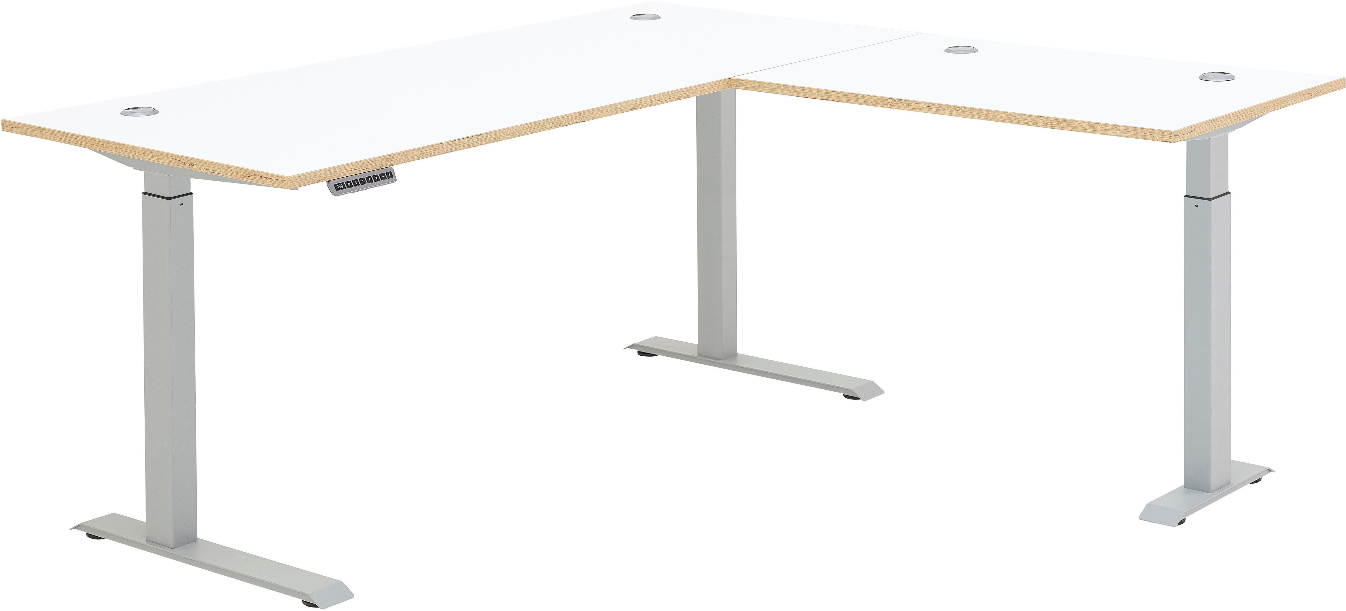 Innostyle Schreibtisch Memphis Eckschreibtisch, 185x72x177cm (B/H/T) (1-St), Soft Touch Oberfläche, Füße justierbar, Memory Funktion