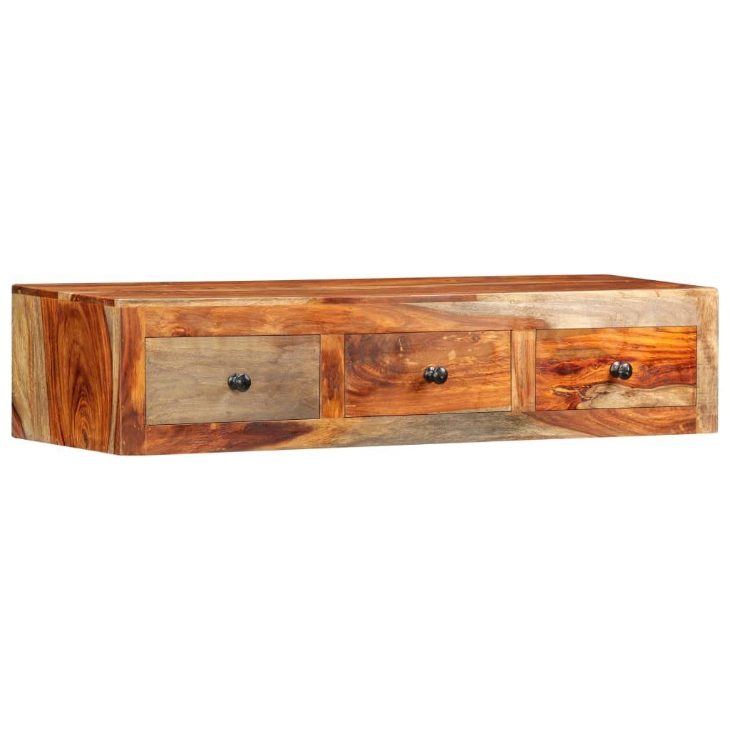 furnicato Konsolentisch aus Echtholz, 100 x 25 x 20 cm, poliert und lackiert (1-St), Wandtisch mit drei Schubladen und Stauraum für Flur oder Wohnzimmer