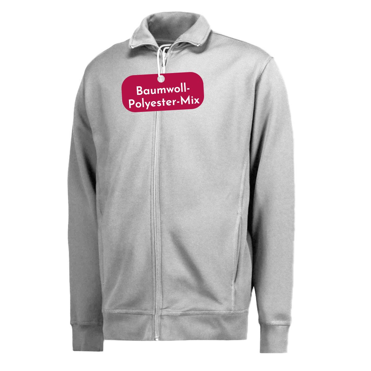 Clinotest Sweatjacke ohne Kapuze Unisex - 60% Baumwolle & 40% Polyester mit Stehkragen (1-tlg) Bequeme & atmungsaktive Sweatshirtjacke für Freizeit und Sport