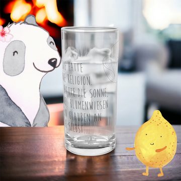 Mr. & Mrs. Panda Glas 200 ml Blume Mohnblume - Transparent - Geschenk, Naturliebe, Blumen D, Premium Glas, Liebevolle Gravur