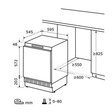 exquisit Kühlschrank UKS140-V-FE-010E, 82,3 cm hoch, 59,5 cm breit