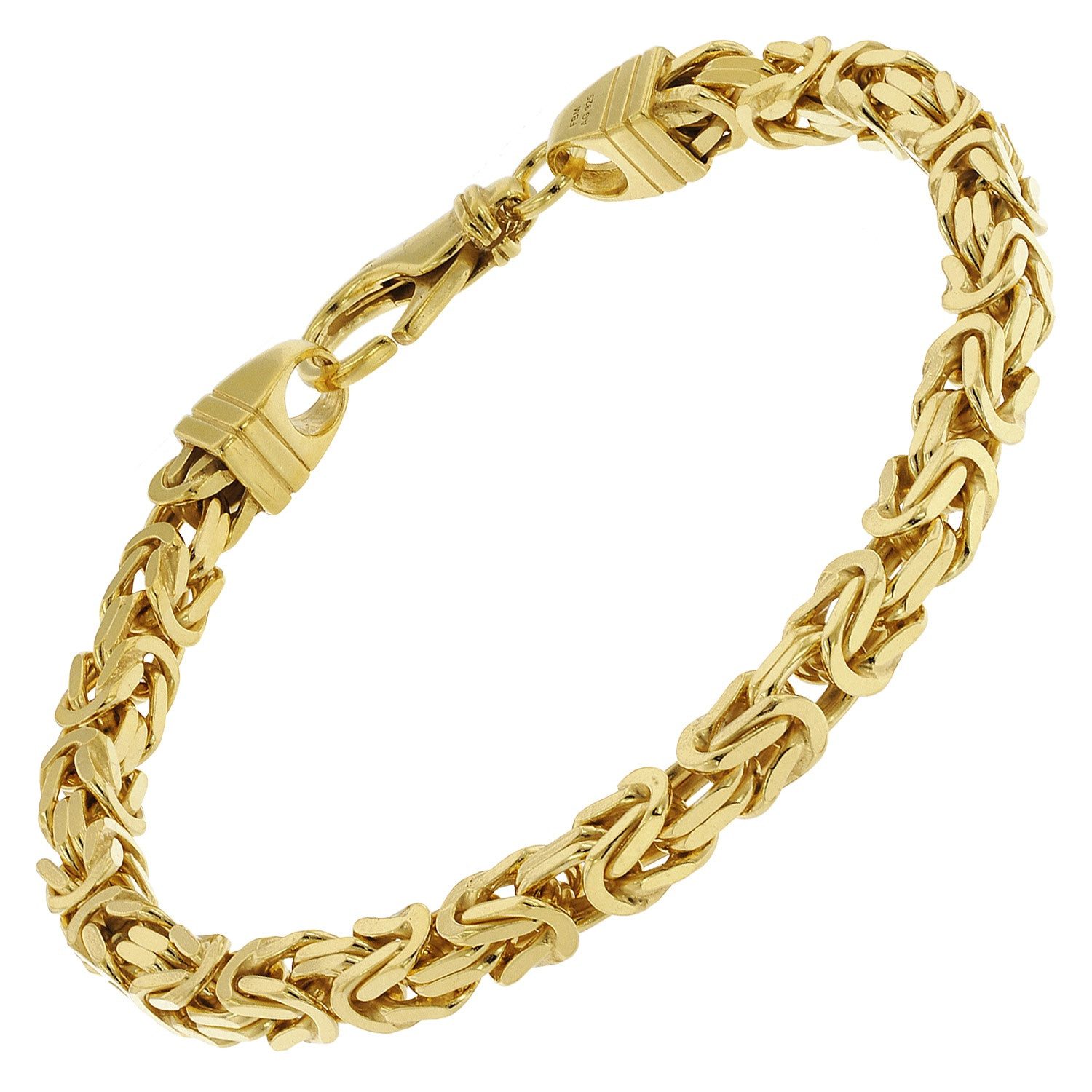 trendor Gliederarmband Königskette Gold auf Silber 925 Breite 4,7 mm