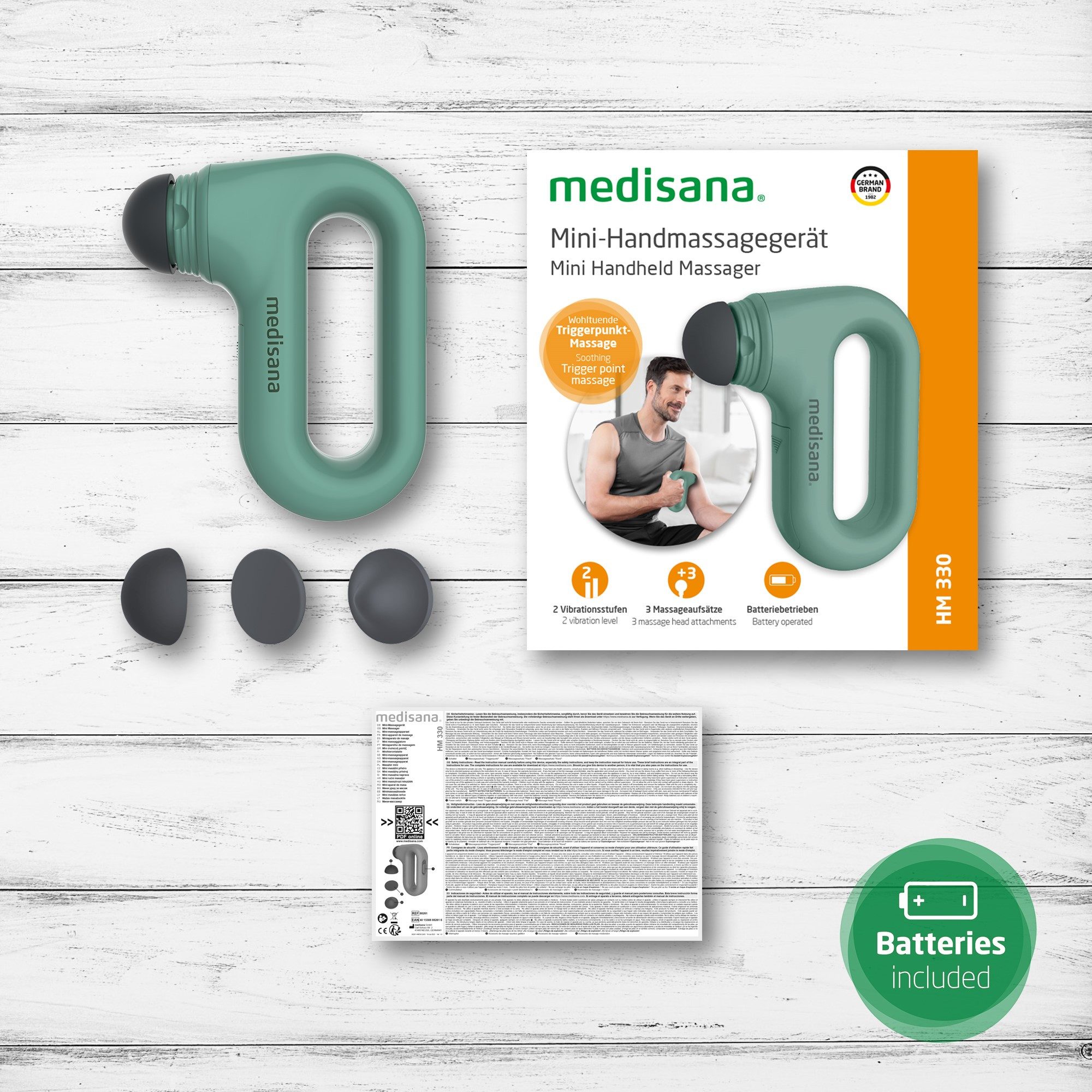 medisana Beruhigungs- und Entspannungsgerät HM 330, Set 4-tlg., Set 4-tlg., Mini-Handmassagegerät mit entspannender Vibrationsmassage – Bild 5 von 5