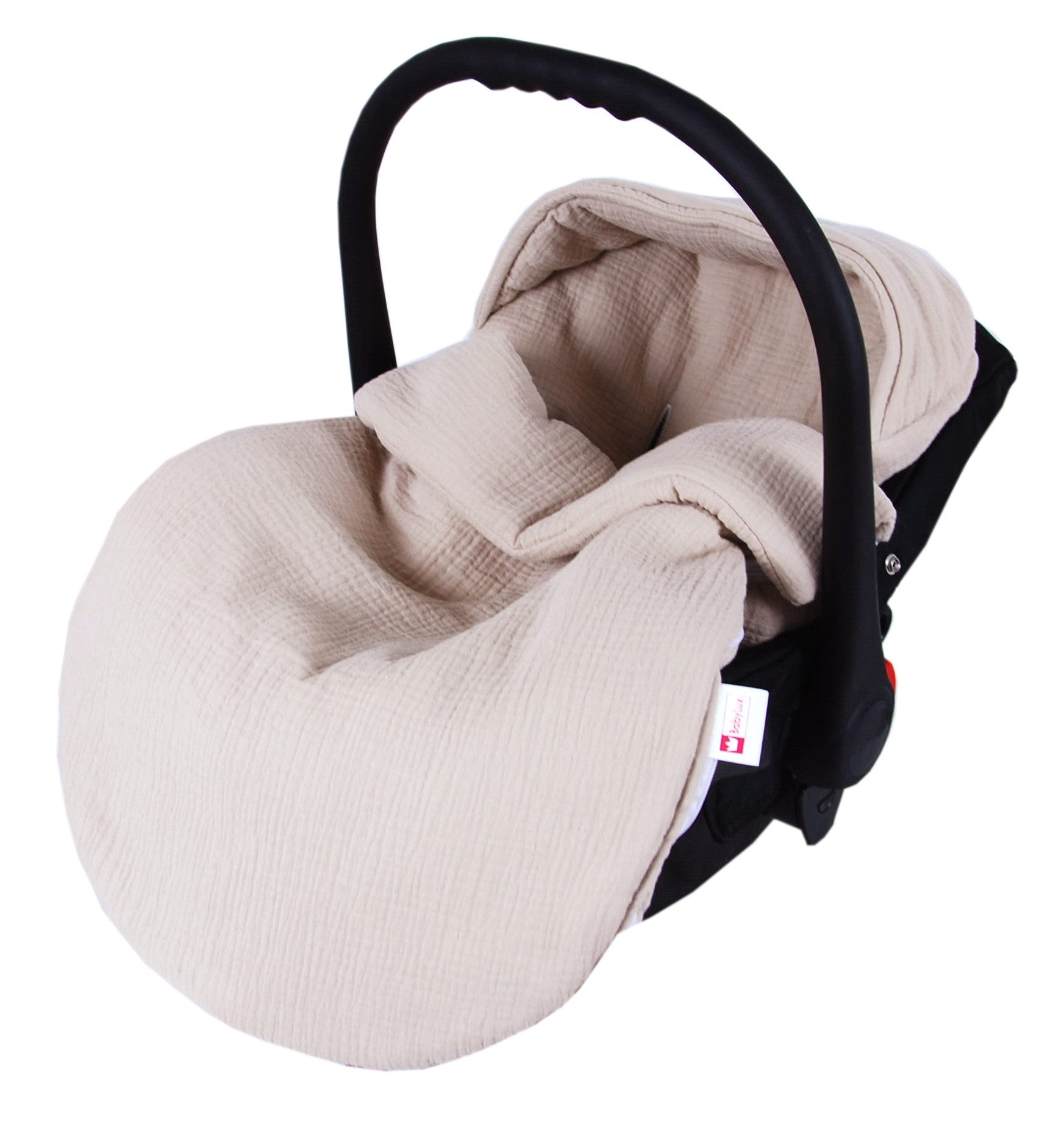 BabyLux Fußsack Sommerfußsack 90cm für Babyschale, Kinderwagen & Buggy Frühling Herbst, Musselin - Beige Fußsack