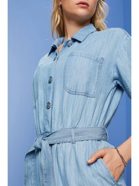 Esprit Kurzoverall Kurzer Einteiler in Denim-Optik, TENCEL™