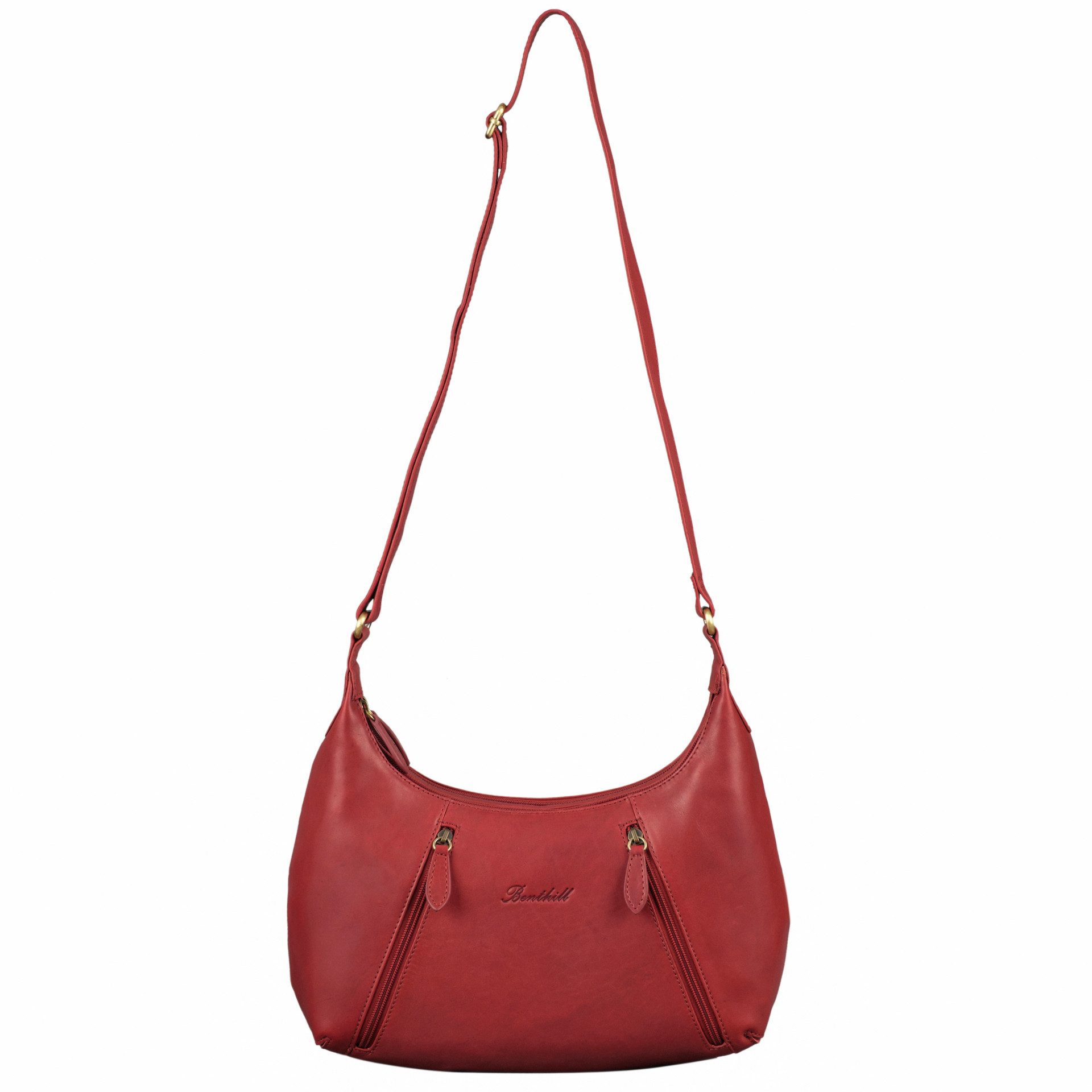 Benthill Umhängetasche Damen Echt Leder Handtasche Damentasche Umhängetasche Vintage Frauen, Reißverschlussfach