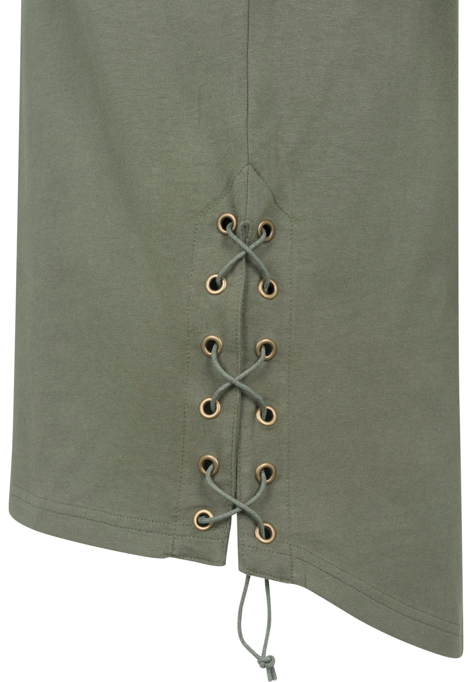 URBAN CLASSICS T-Shirt Up Lace olive Long TB1777