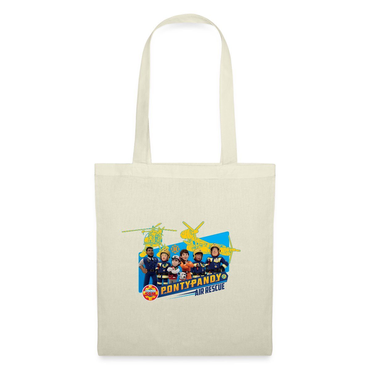Spreadshirt Henkeltasche Feuerwehrmann Sam™ Pontypandy Air Rescue Stoffbeutel (1-tlg)