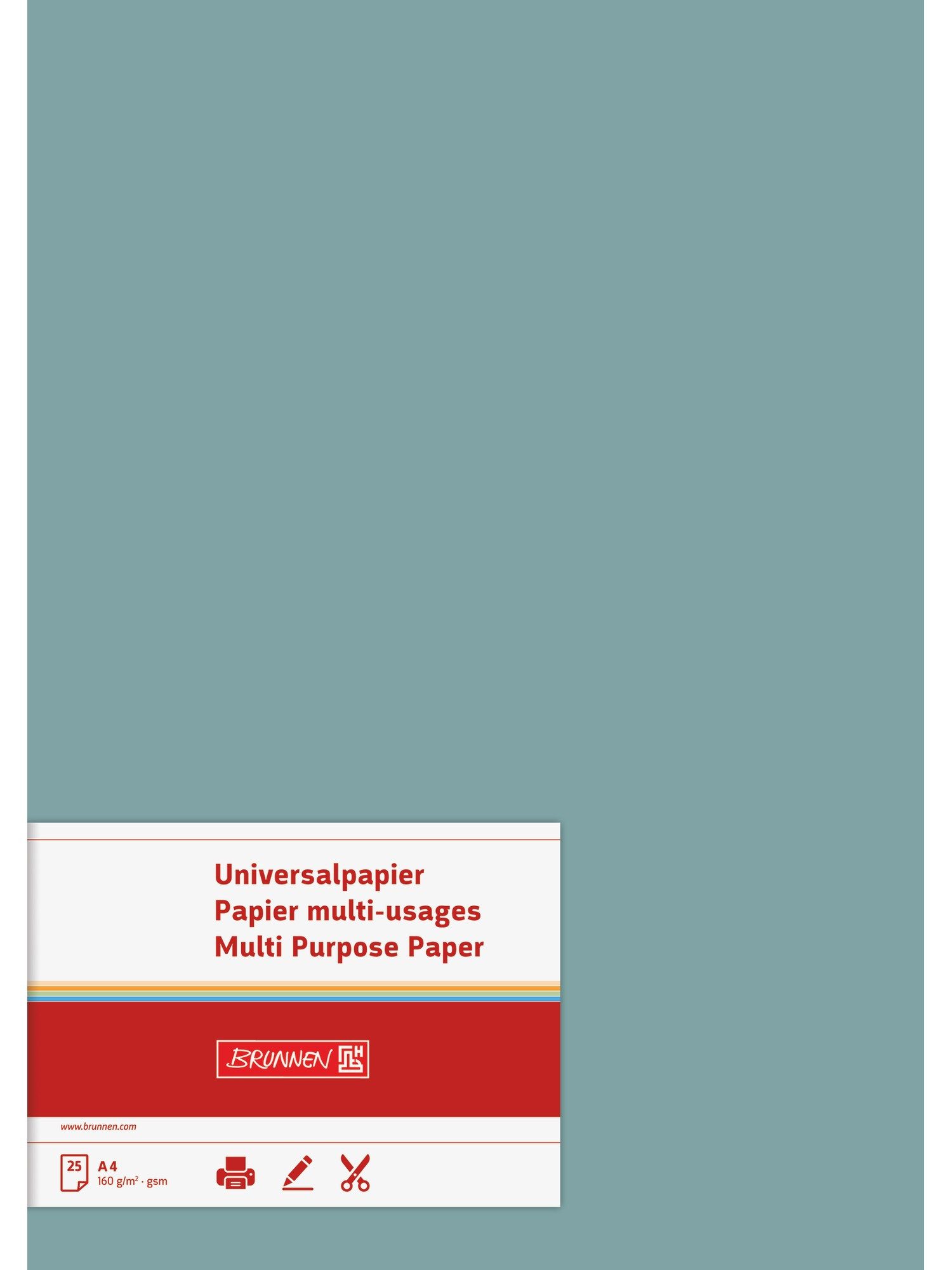 Baier Kindersitz Drucker- und Kopierpapier Multifunktionspapier A4 160 g/m² matt petrol 25 Blatt