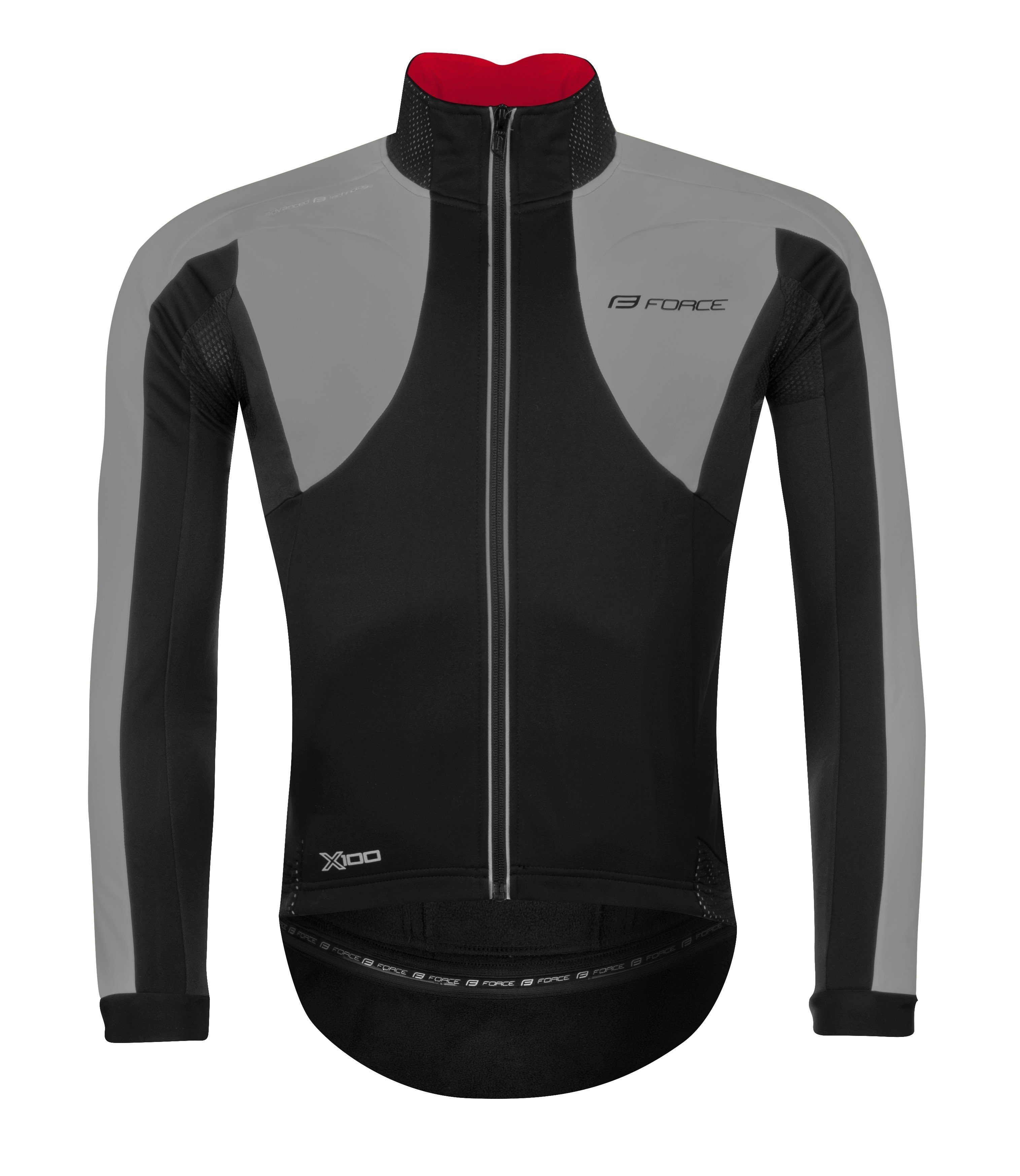 Fahrradjacke Jacke FORCE X100 winter schwarz-grau 0 °C bis +10 °C %%% *